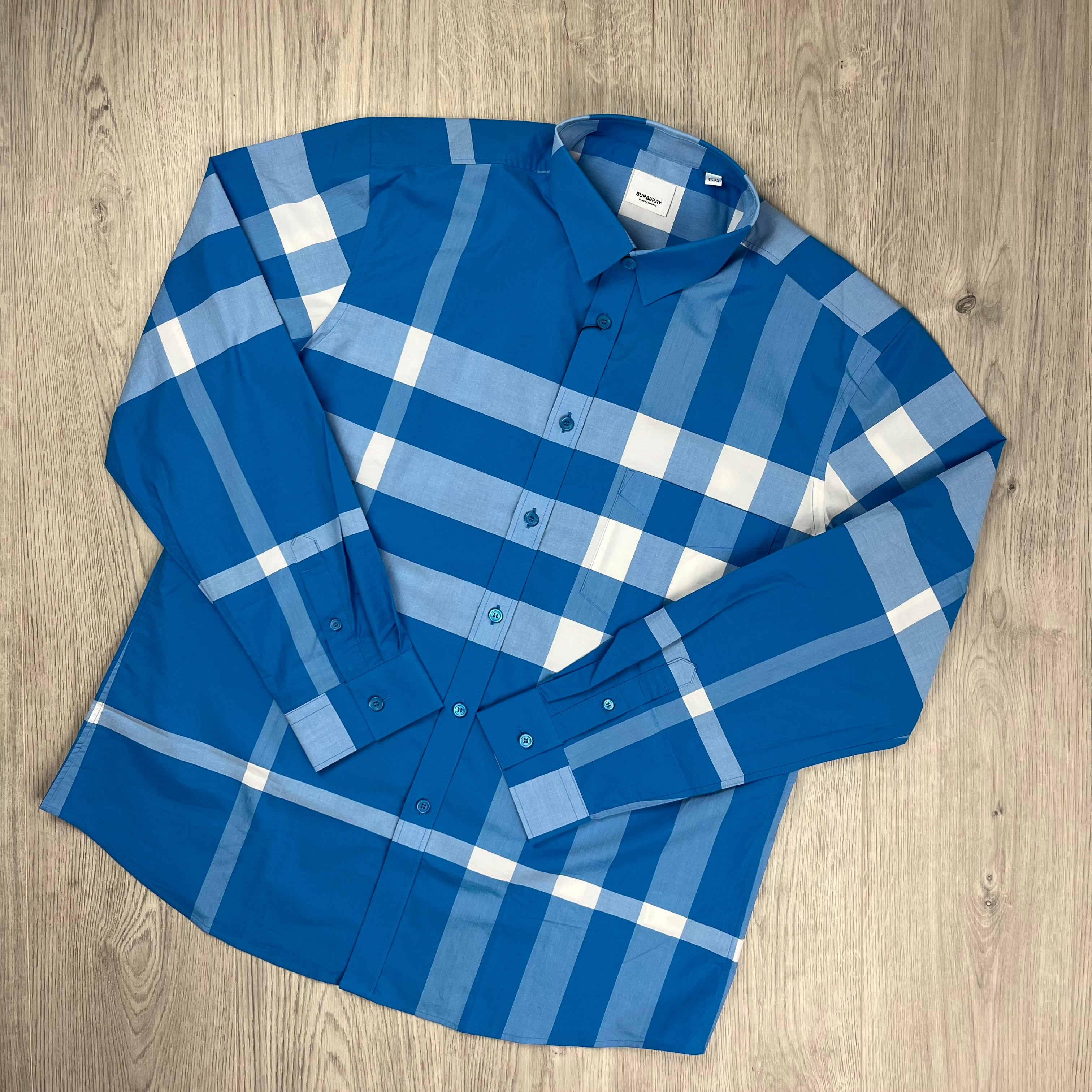 Burberry Check Shirt - Blue