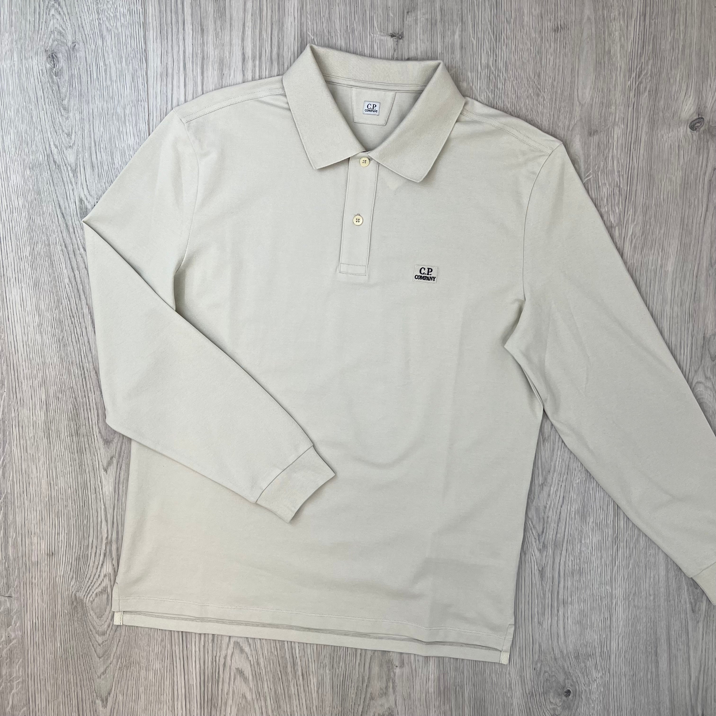 CP Company Piquet Polo Shirt - Silver Birch