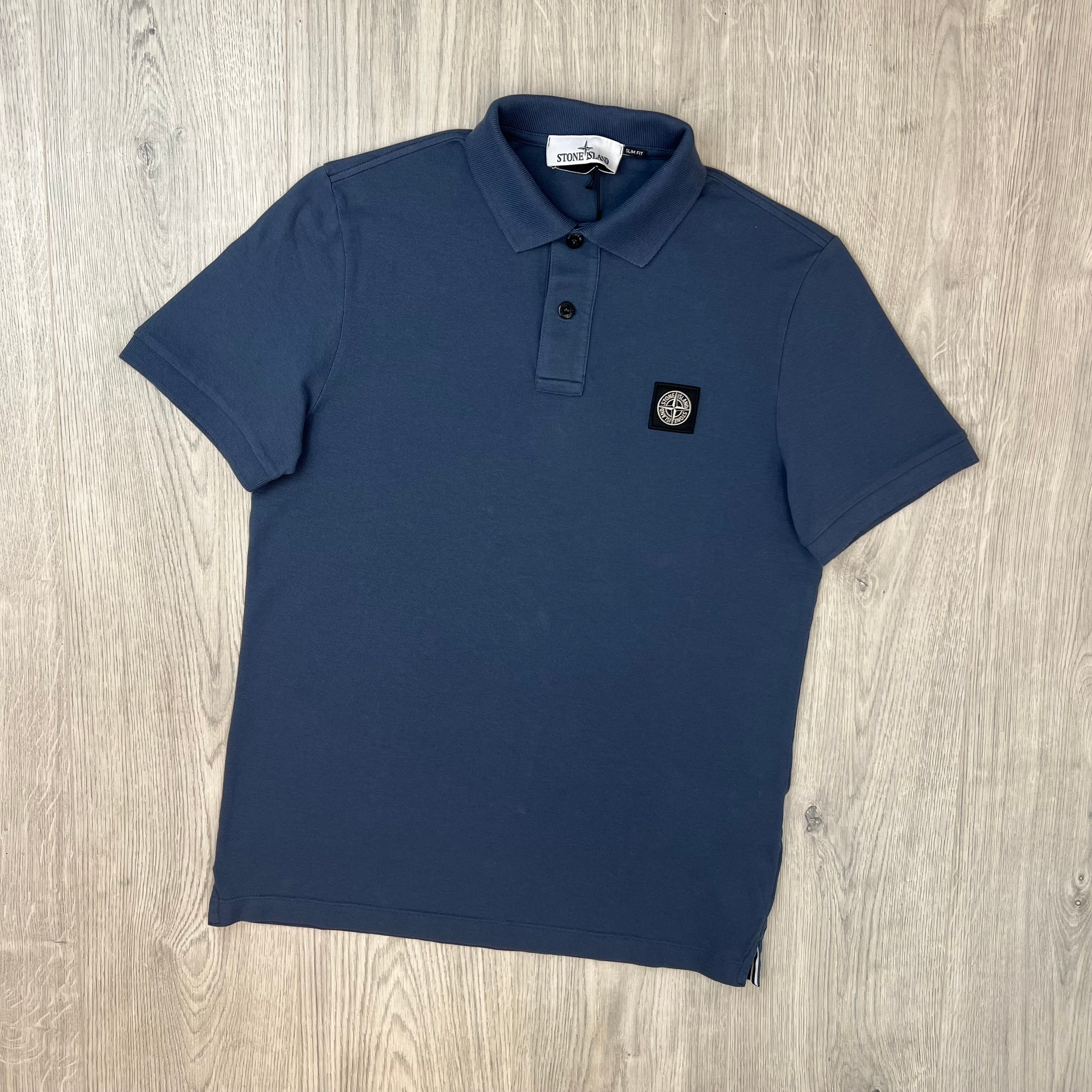 Stone Island Patch Polo Shirt - Slate Blue