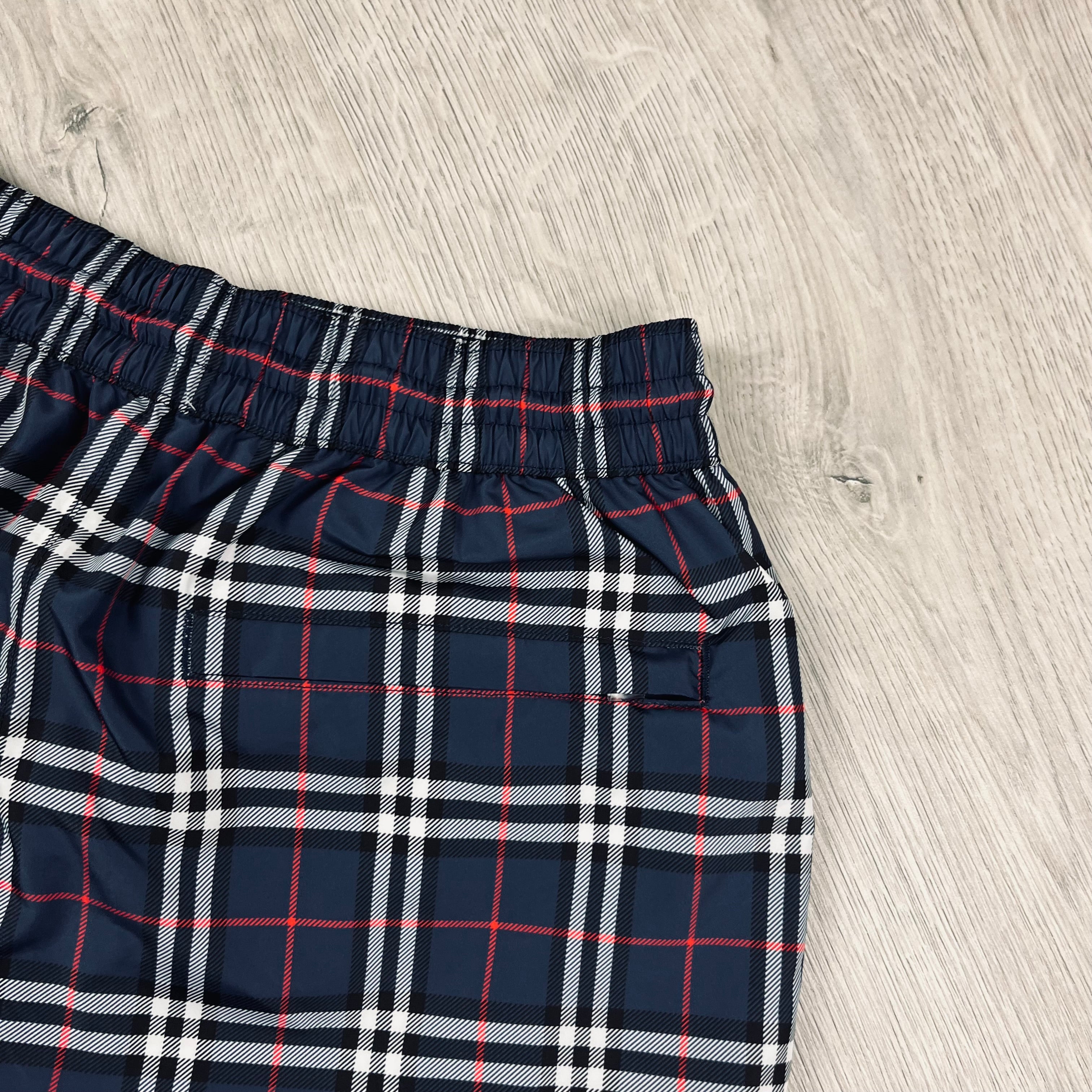 Burberry Check Swim Shorts - Navy