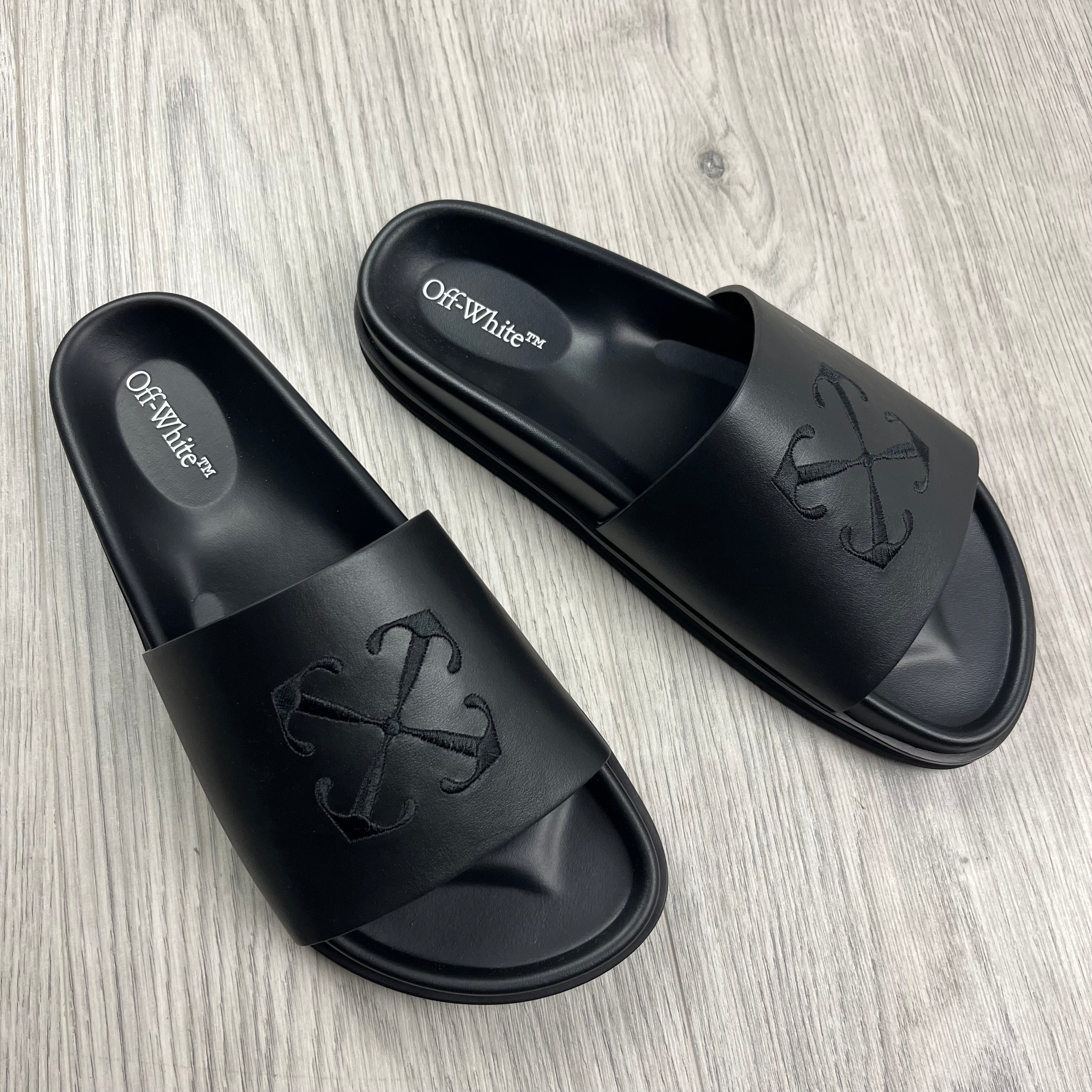 Off-White Pool Time Slides - Black