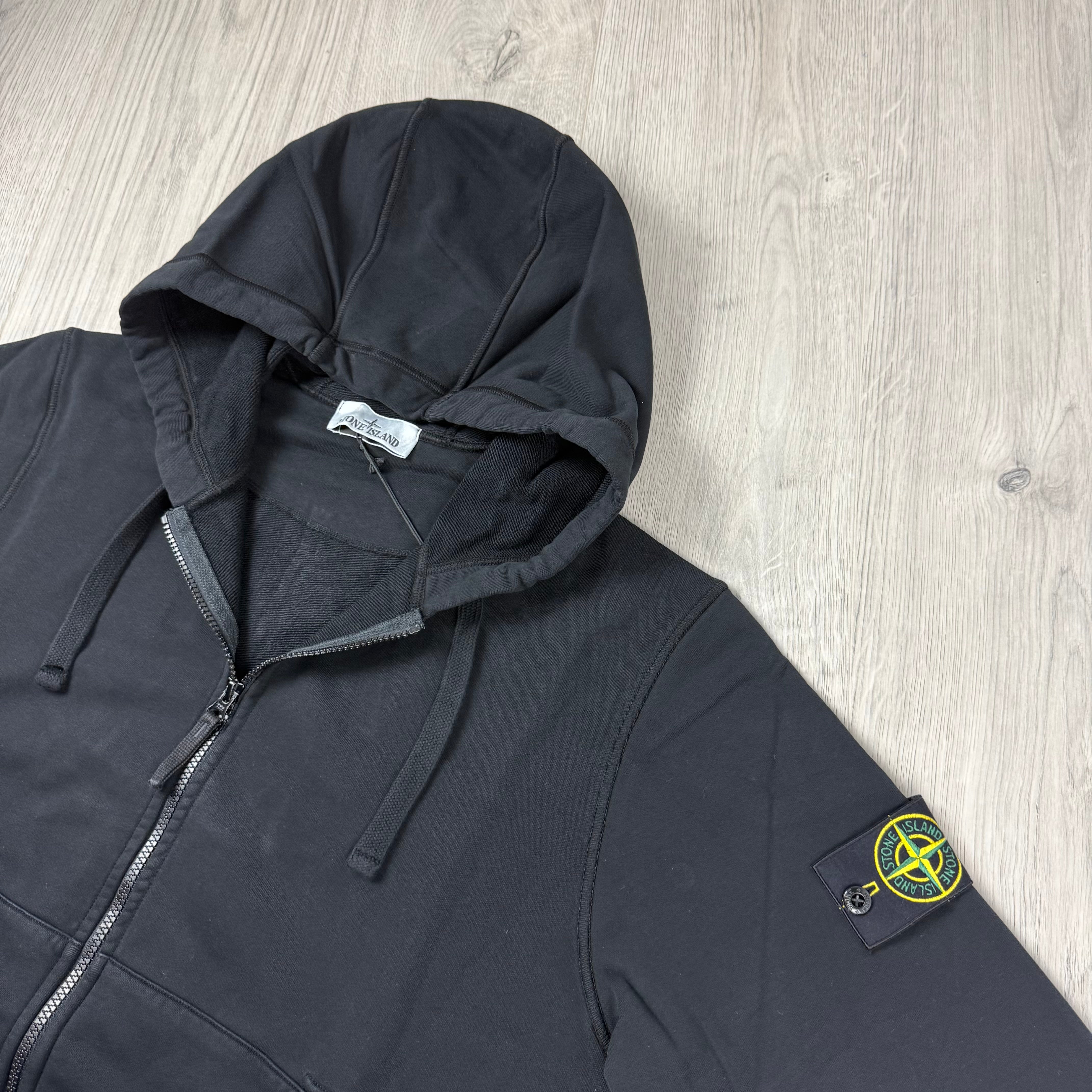 Stone Island Zip Hoodie - Black