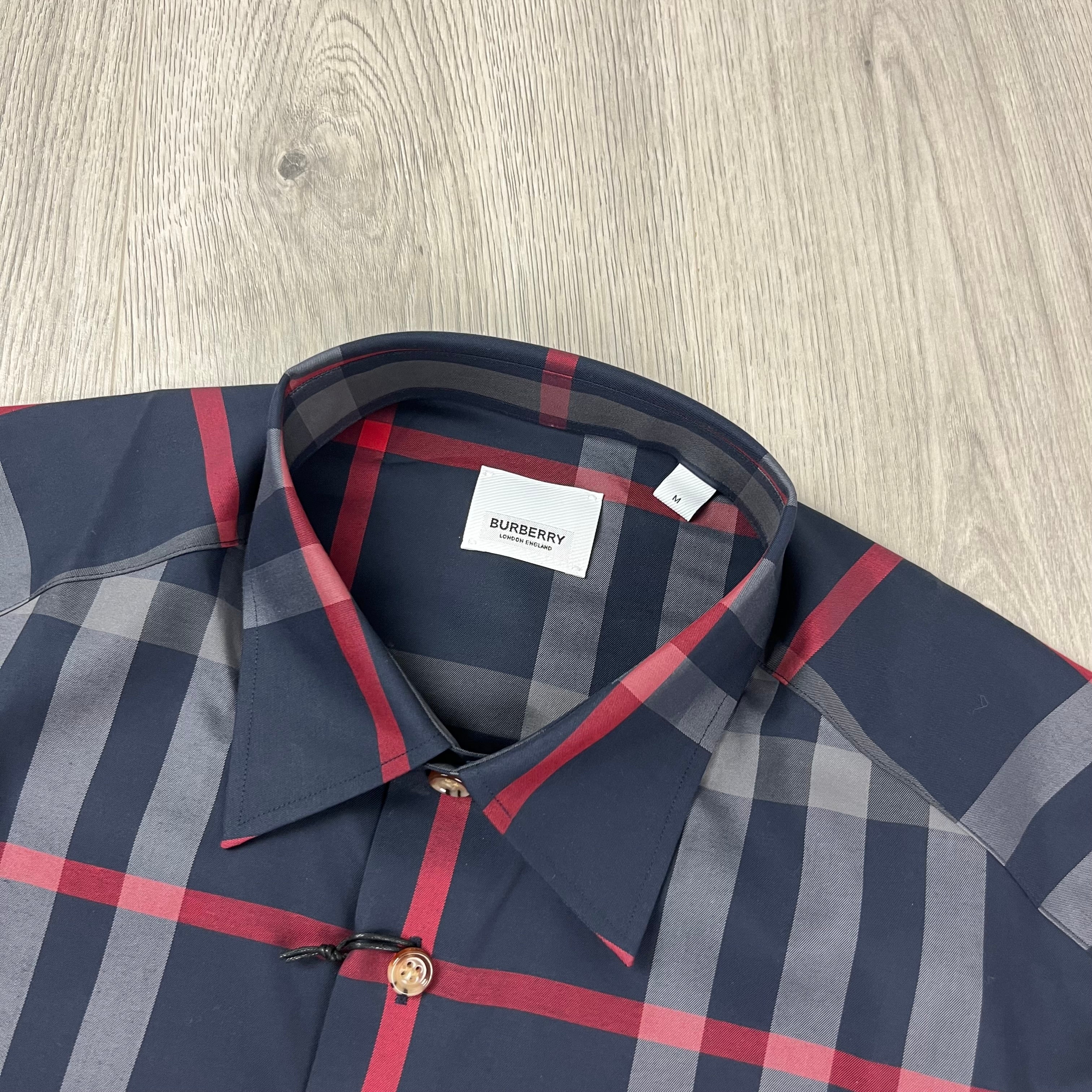 Burberry Claverdon Shirt in Navy Blue. On sale at Open Attire.