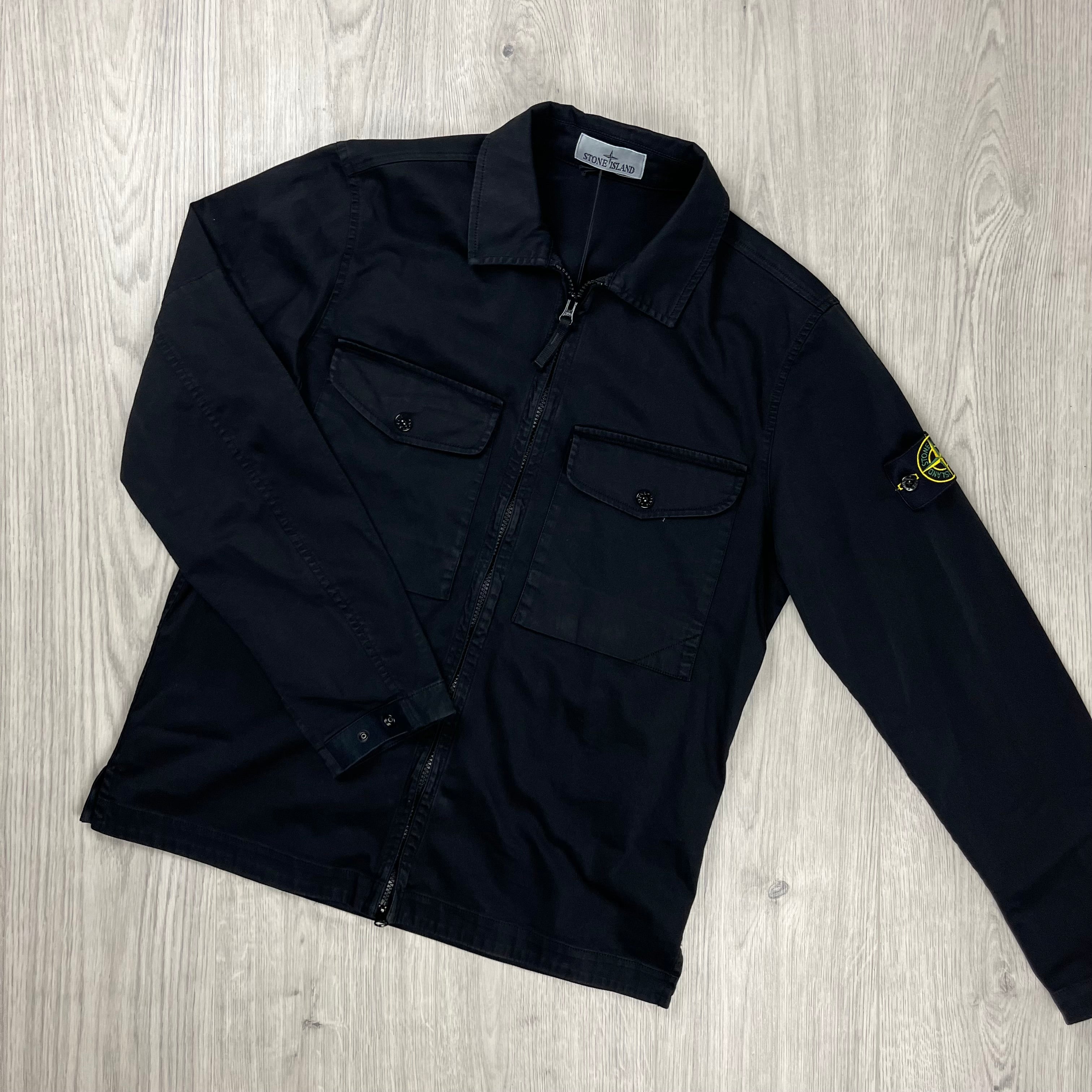 Stone Island Zip Overshirt - Black