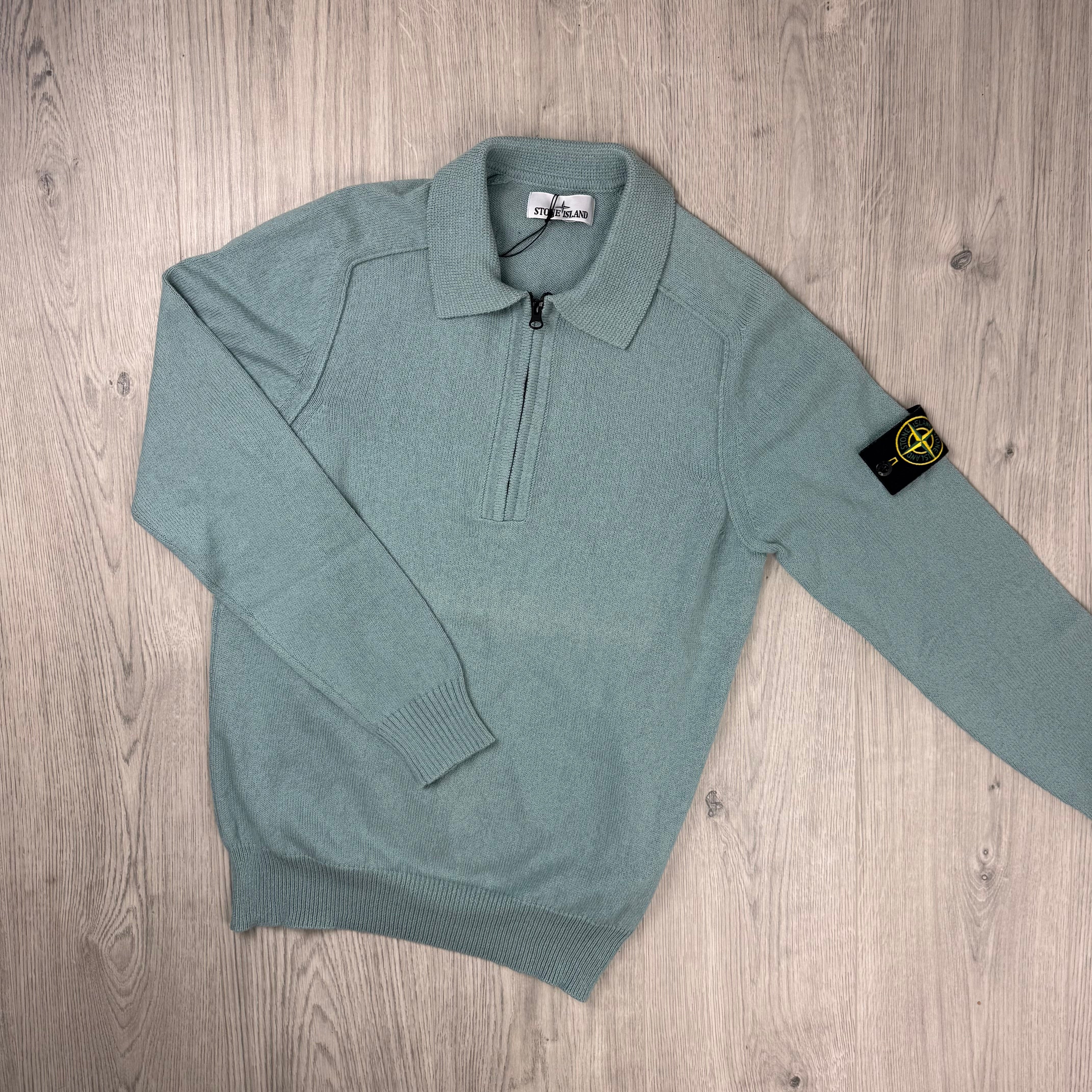 Stone Island Knit Zip Fleece - Sky Blue