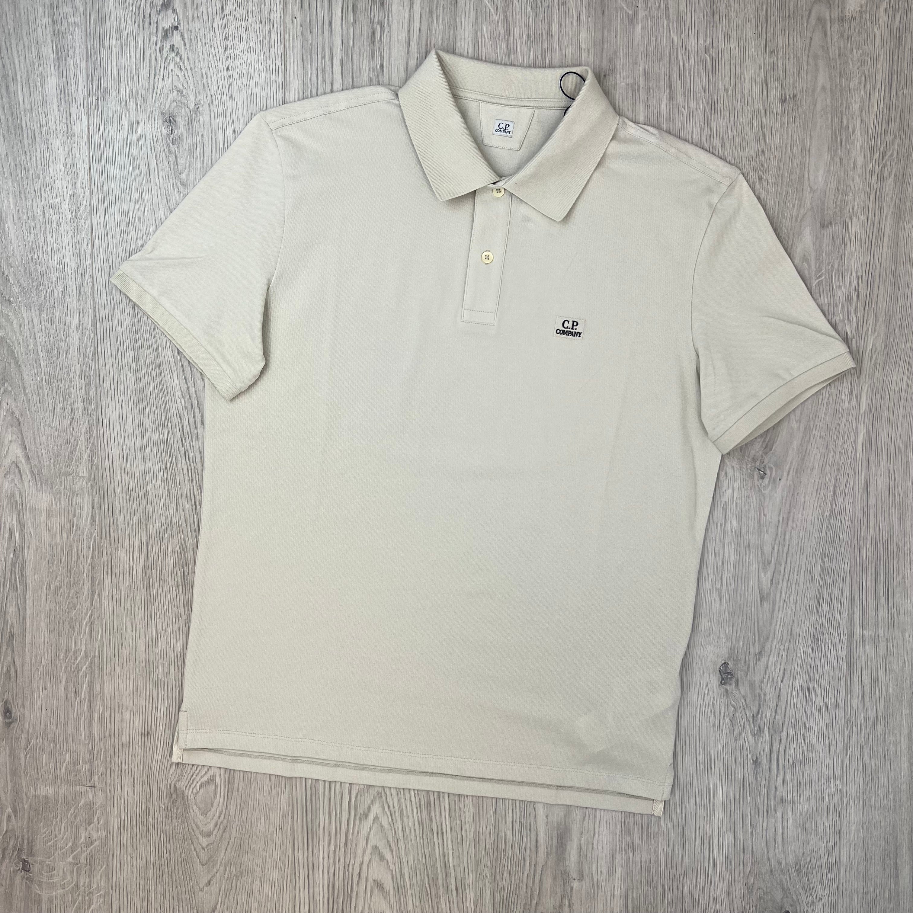 CP Company Piquet Polo Shirt - Silver Birch