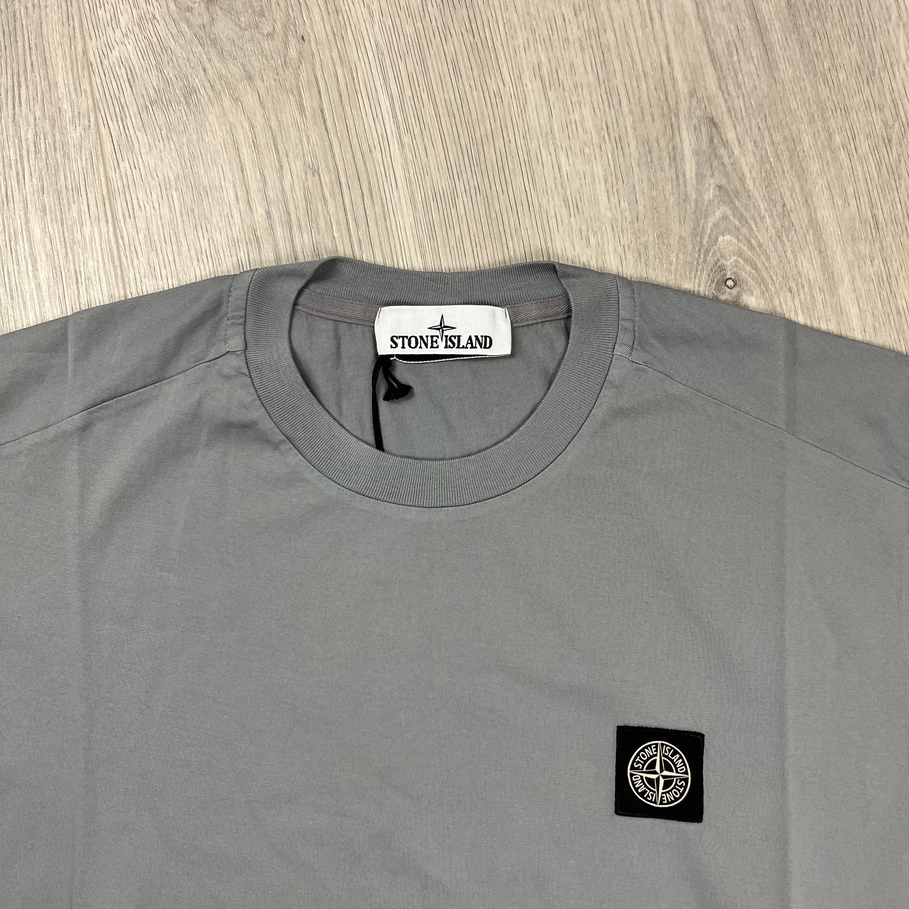 Stone Island Patch T-shirt in Green Grey. On sale at Open Attire.