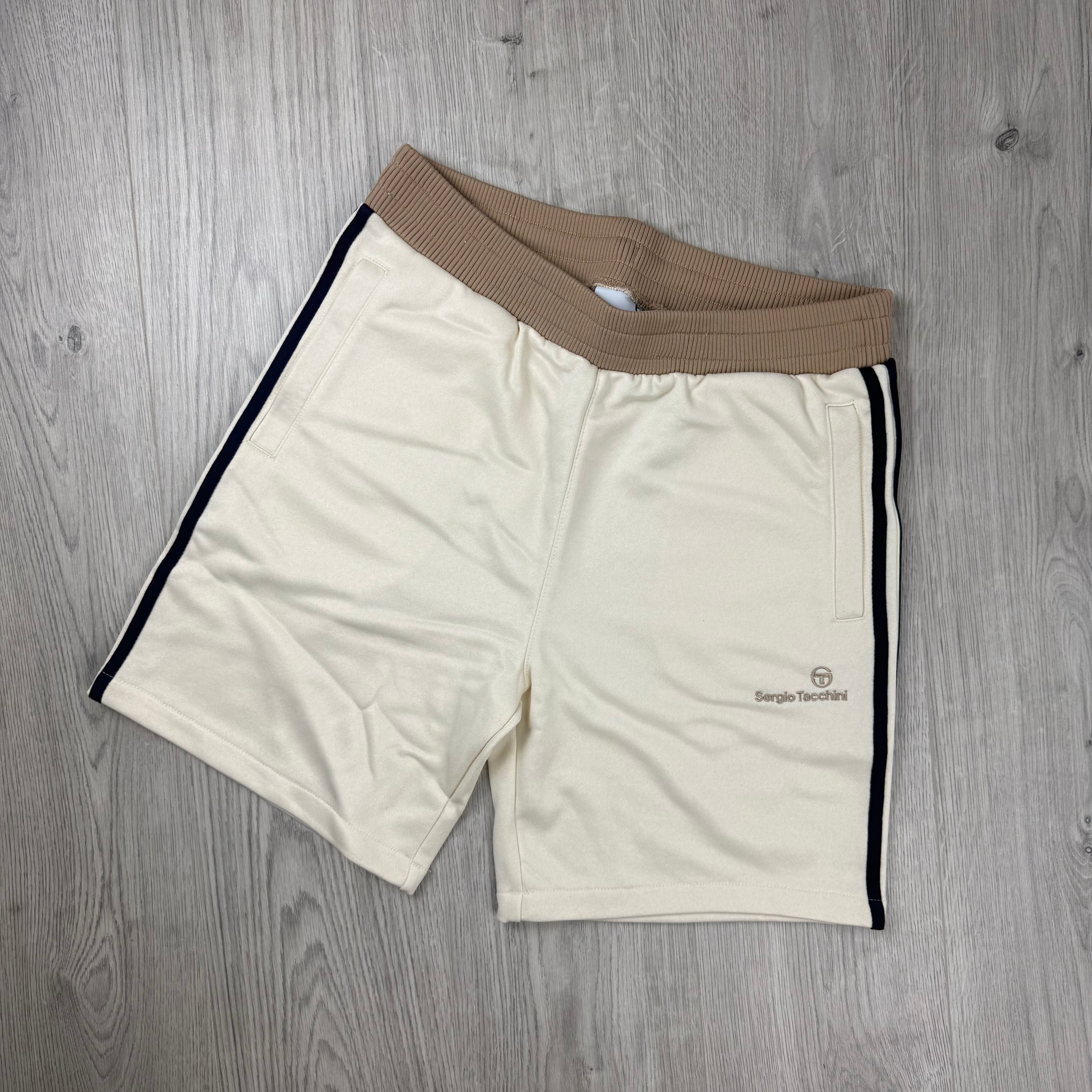 Sergio Tacchini 'Alvarez' Jersey Shorts - Pearled Ivory