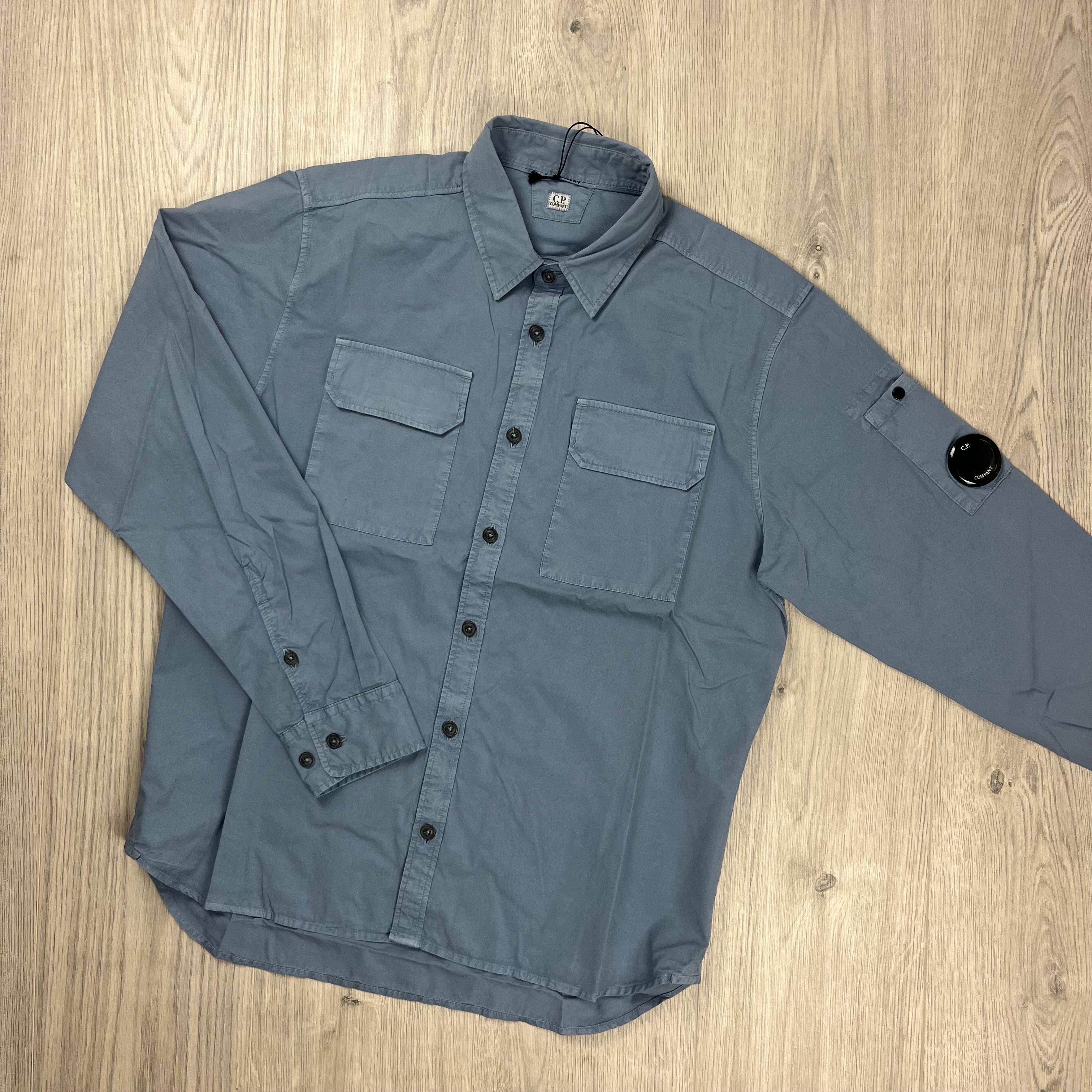 CP Company Button Overshirt - Flint Stone