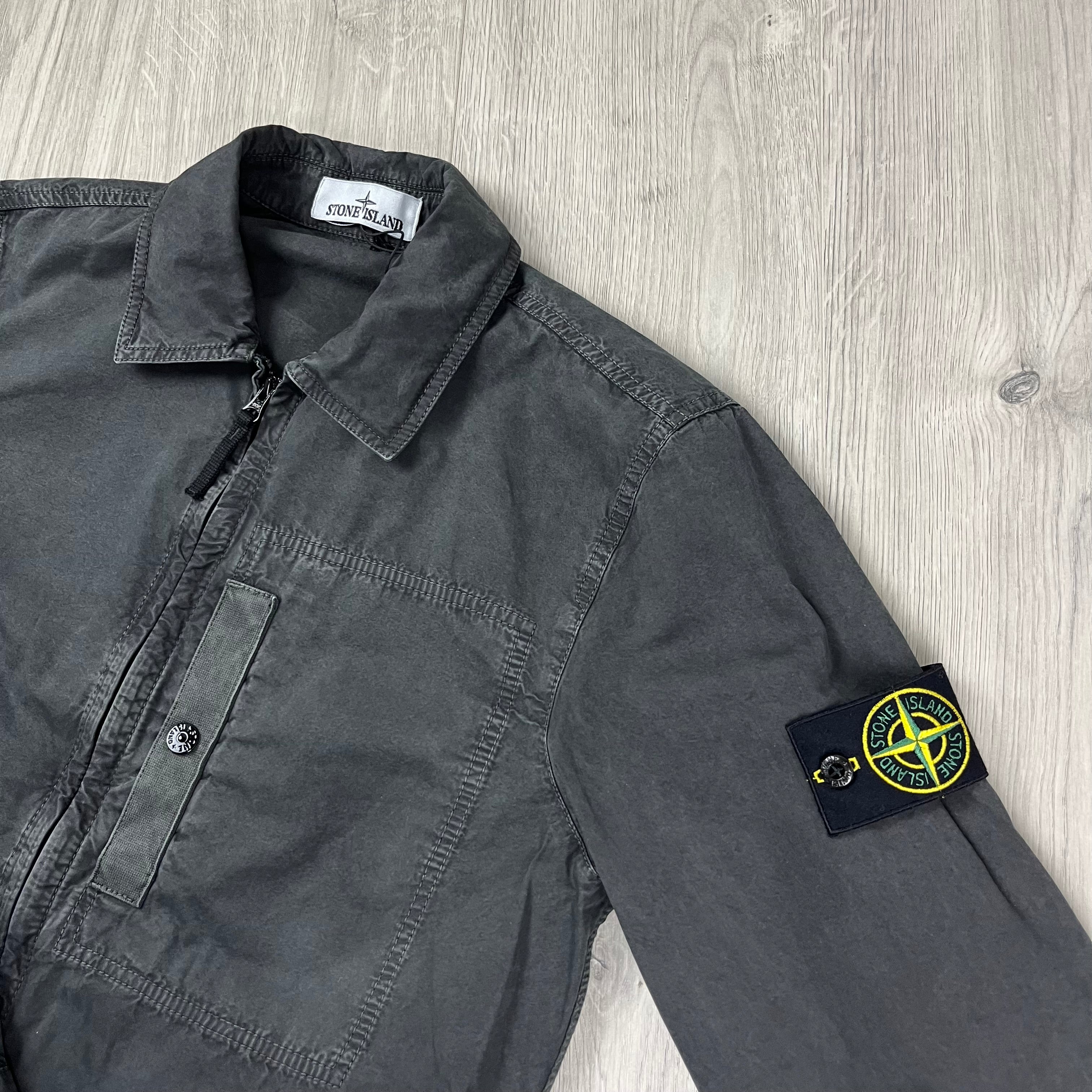 Stone Island Zip Overshirt - Charcoal