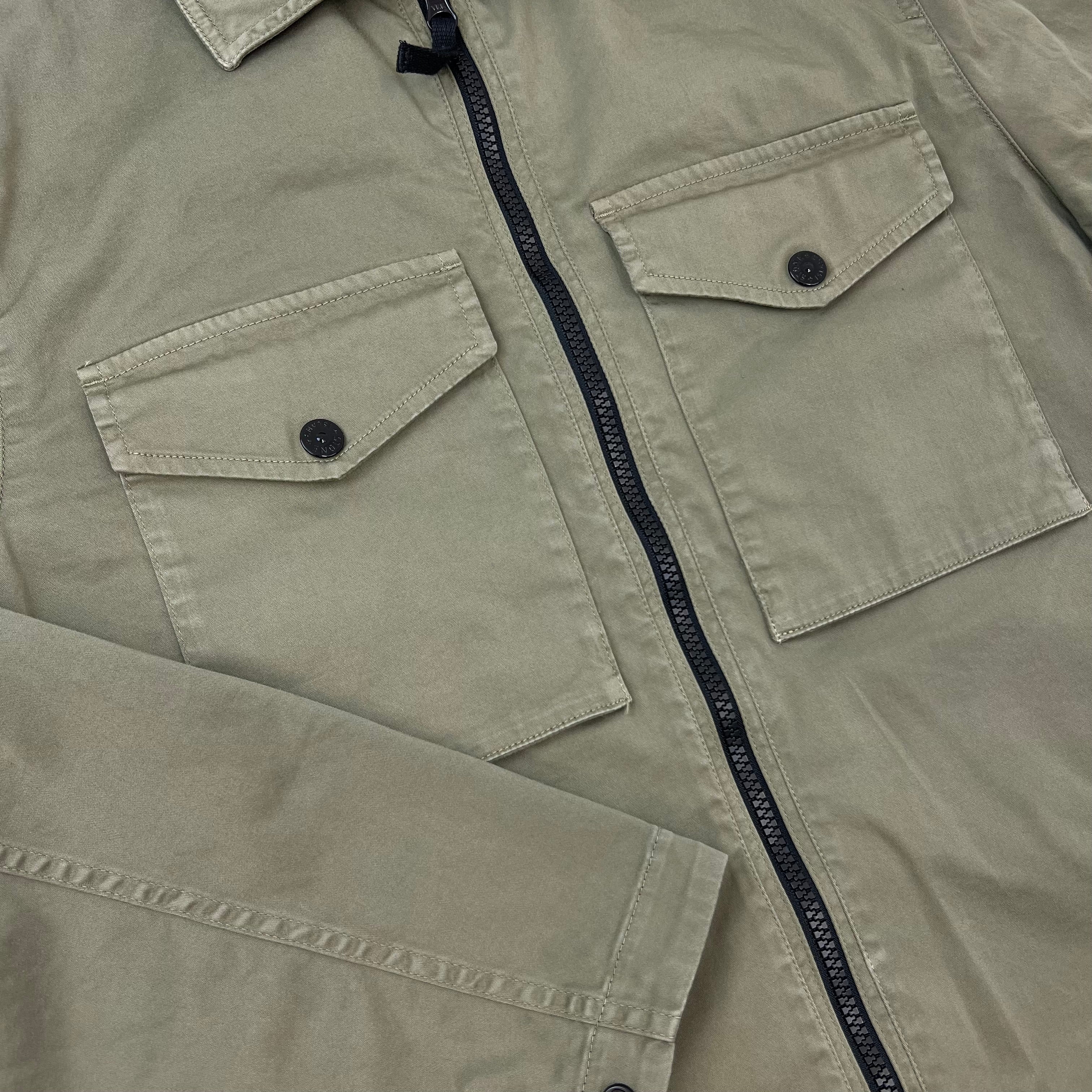 Stone Island Zip Overshirt - Military Green