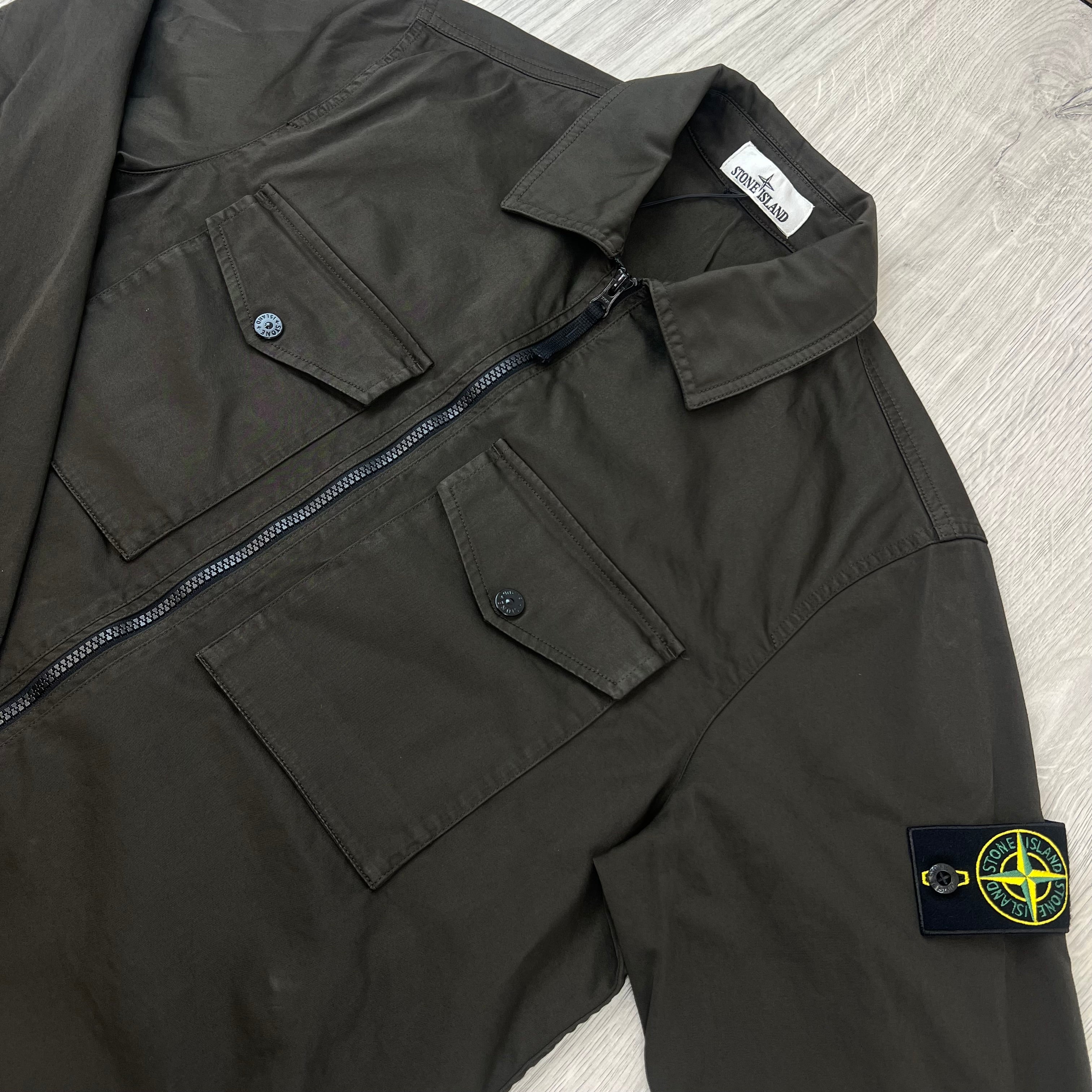 Stone Island Zip Overshirt - Coal Grey