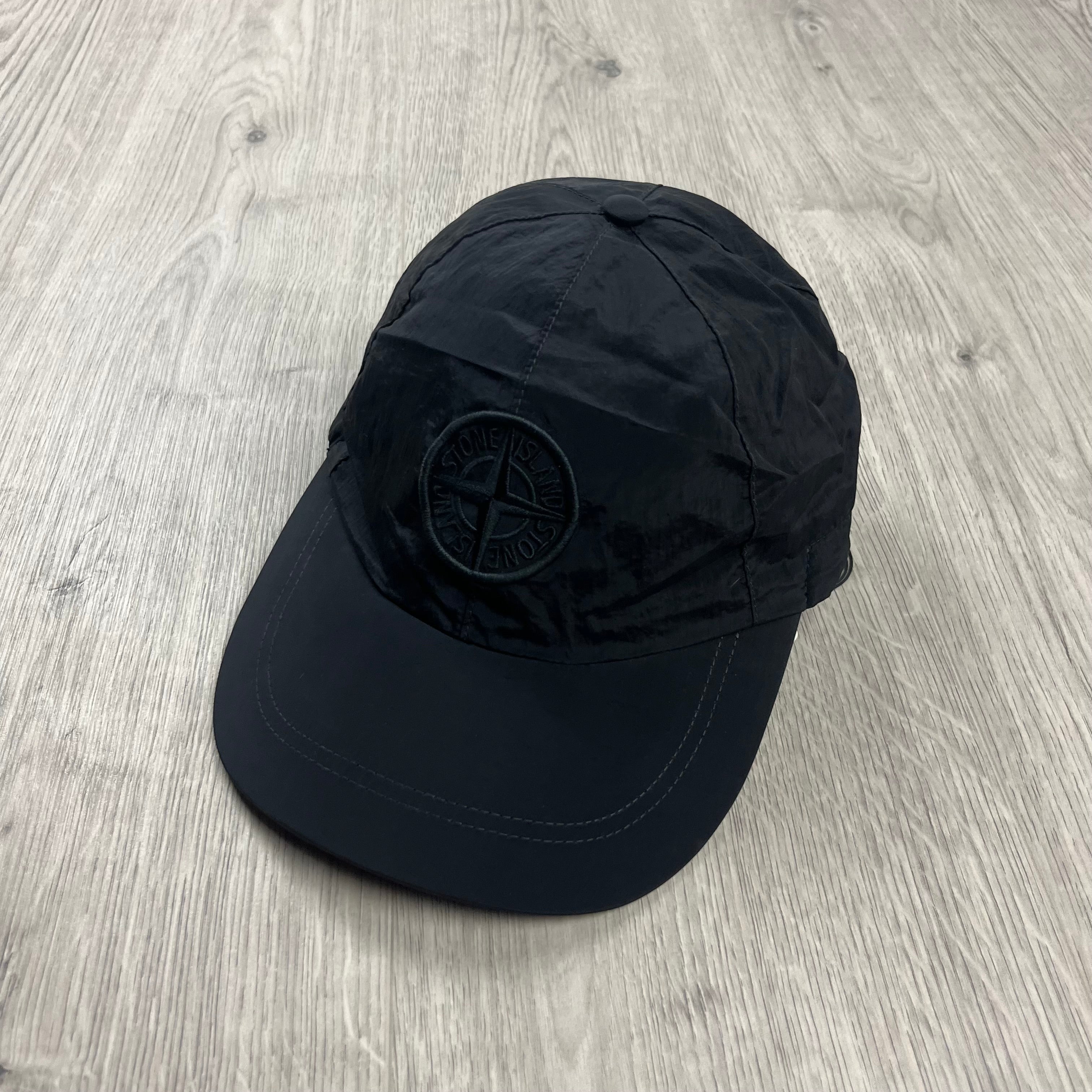 Stone Island ECONYL Baseball Cap in Black. On sale at Open Attire.