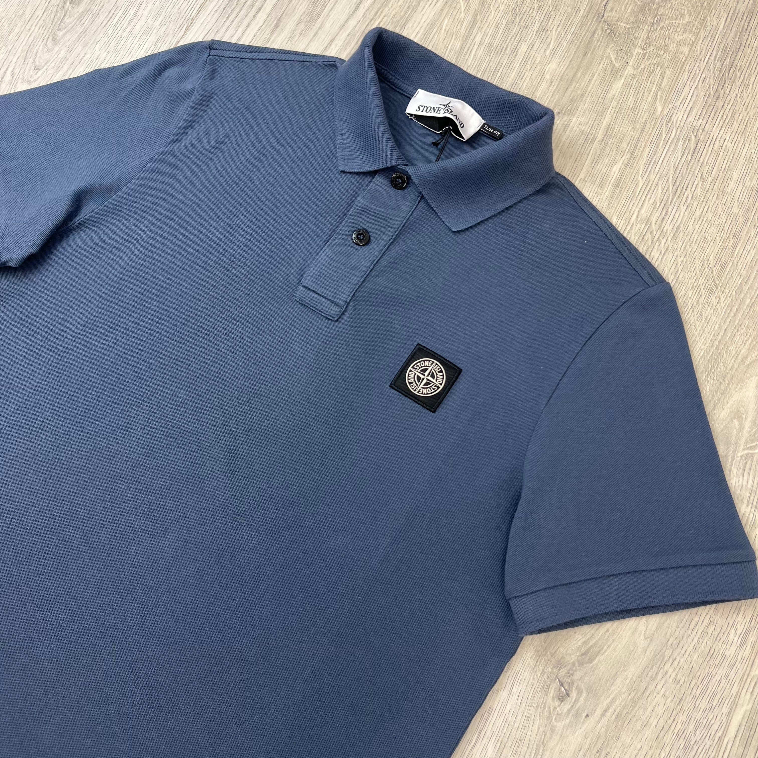 Stone Island Patch Polo Shirt - Slate Blue