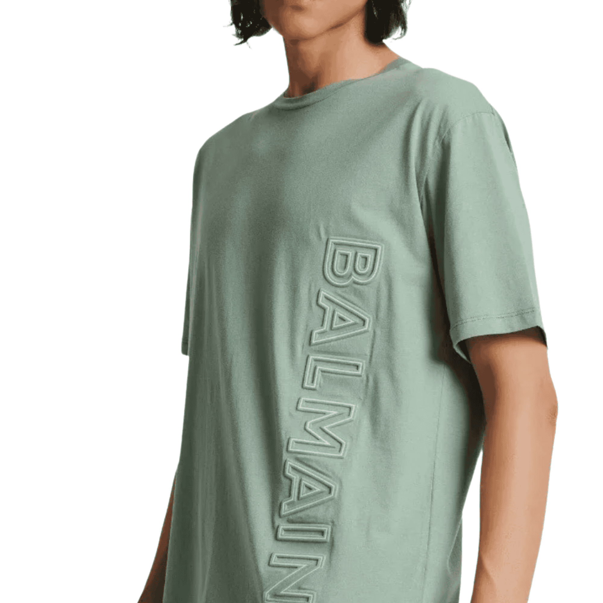 Balmain Embossed T-Shirt - Sage