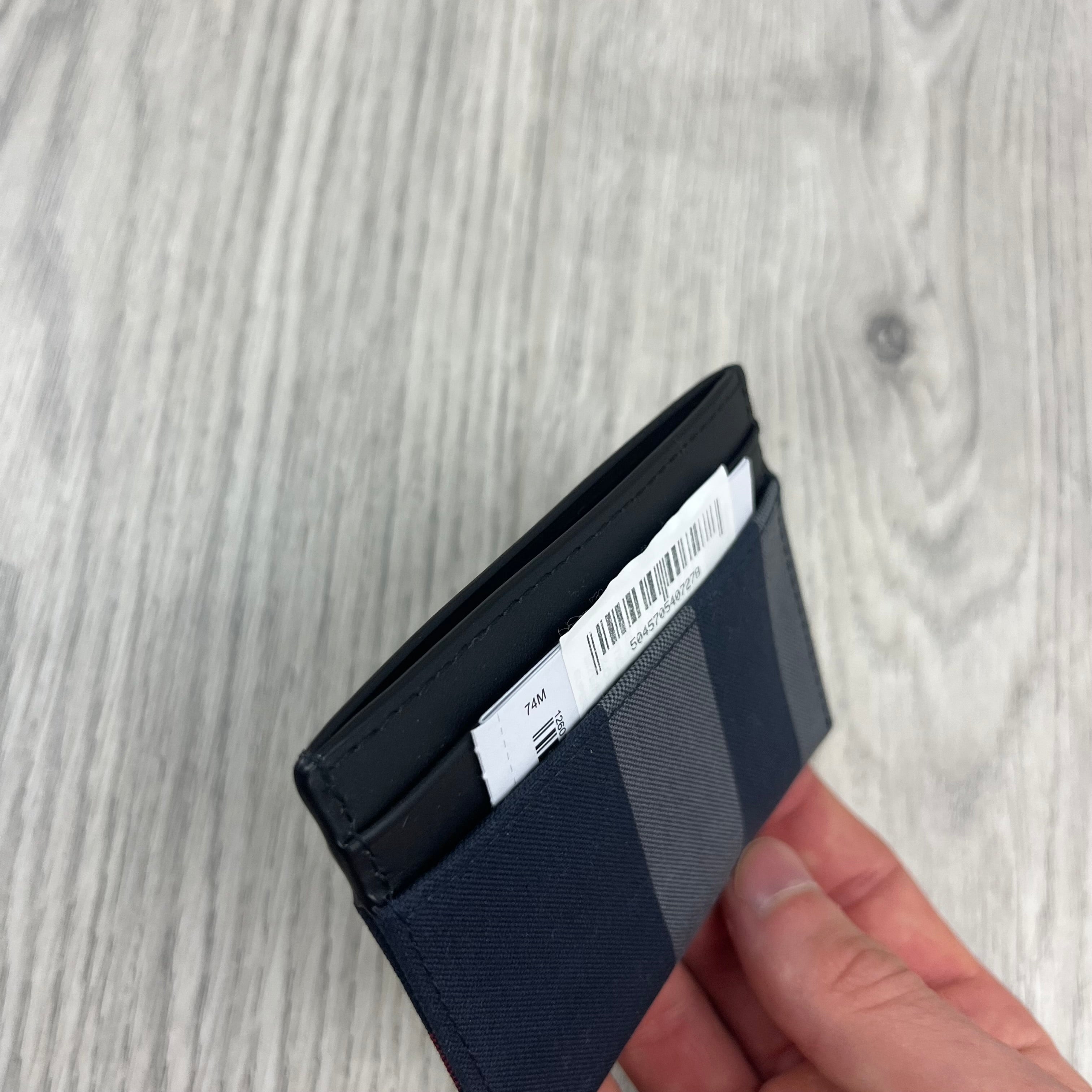 Burberry 'Sandon'Cardholder in Navy Blue. On sale at Open Attire.