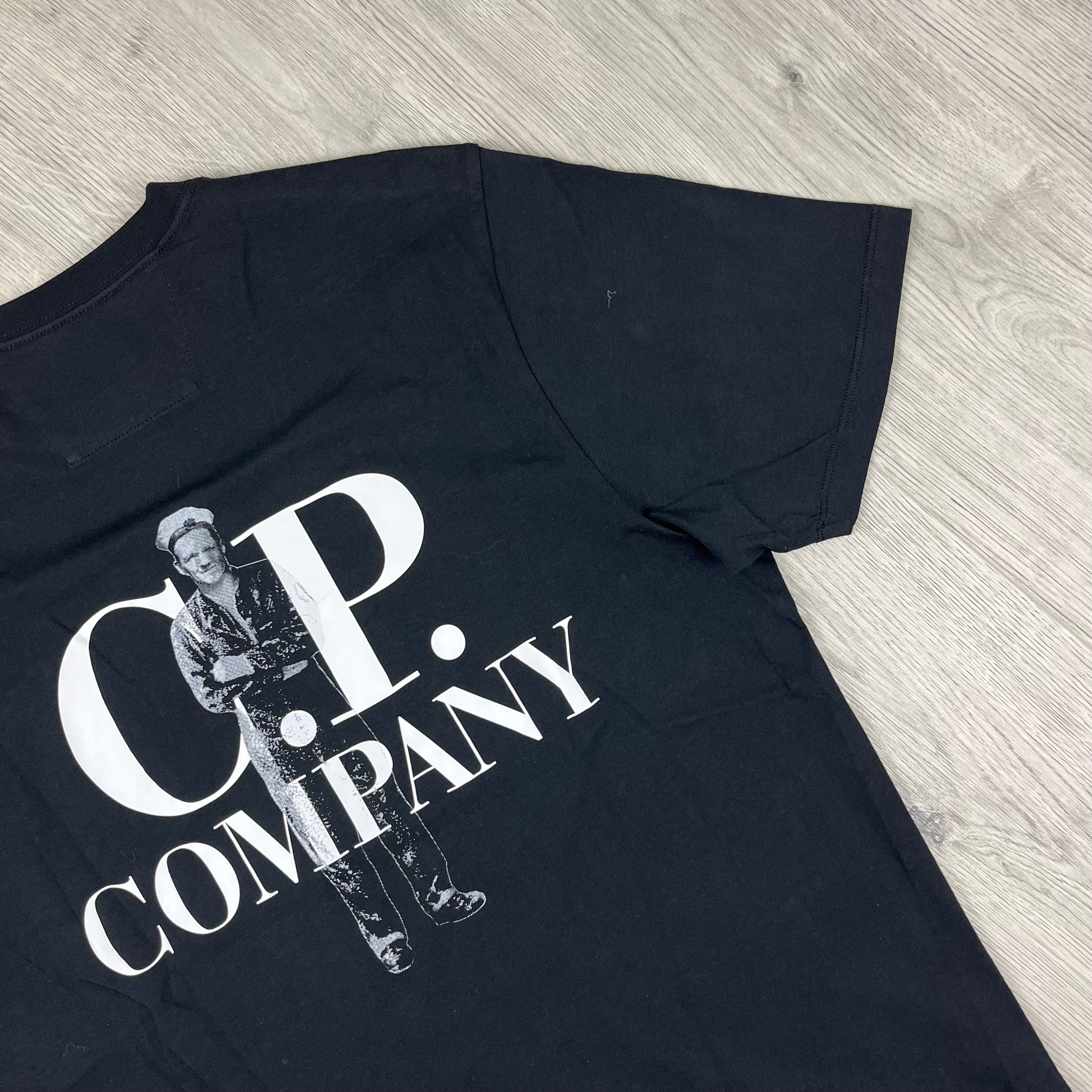 CP Company Bold Sailor T-Shirt in Black. On sale at Open Attire.