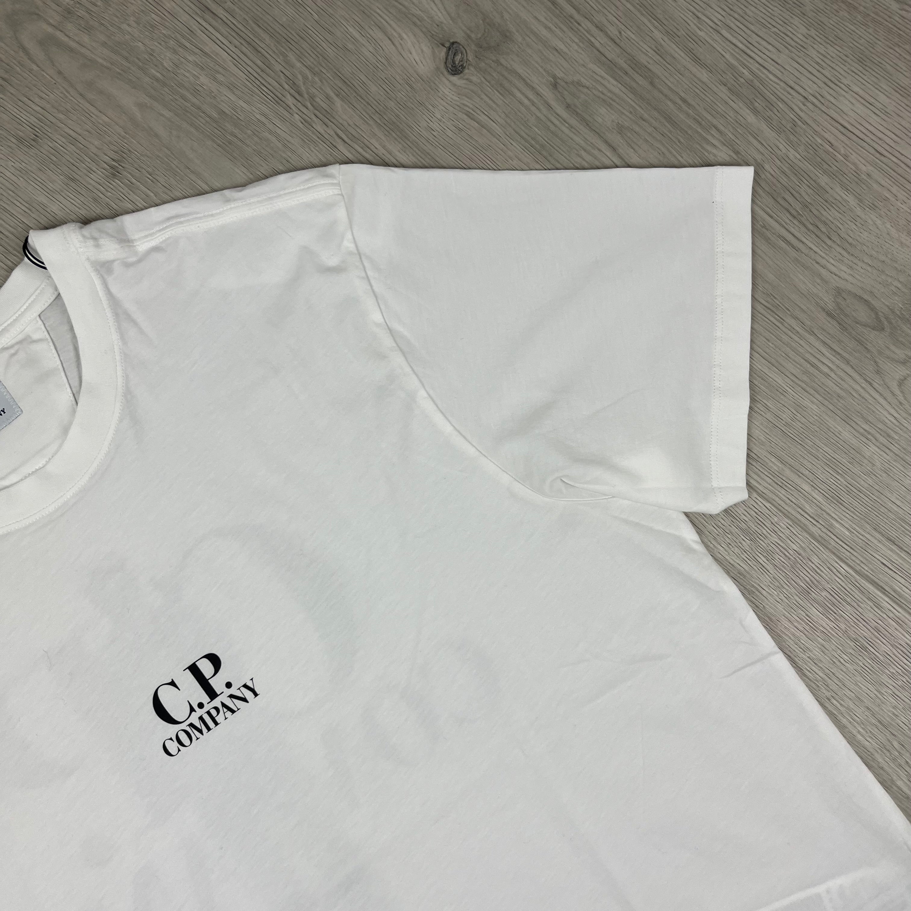 CP Company Bold Sailor T-Shirt in White. On sale at Open Attire.