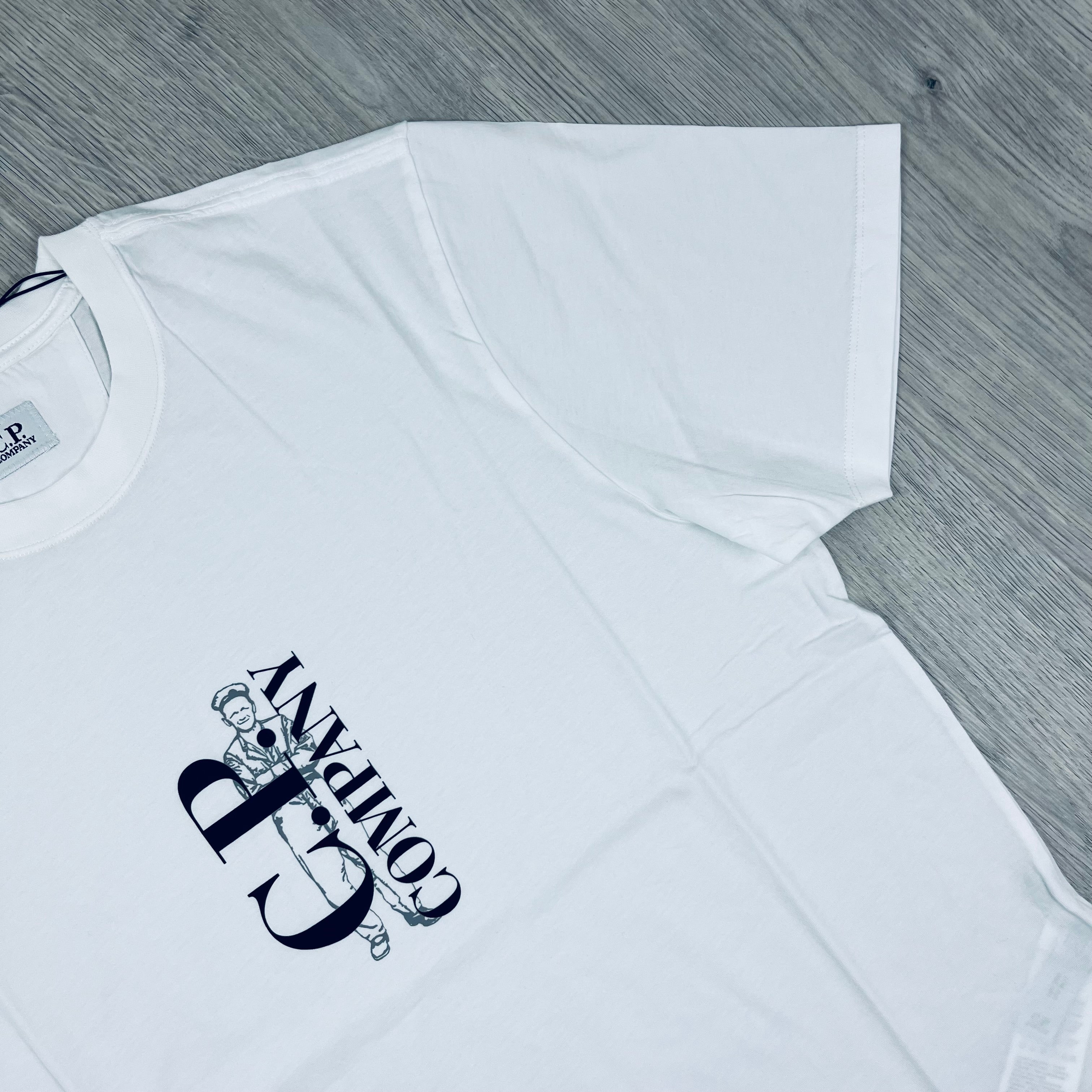 CP Company Sailor T-Shirt in Gauze White. On sale at Open Attire.