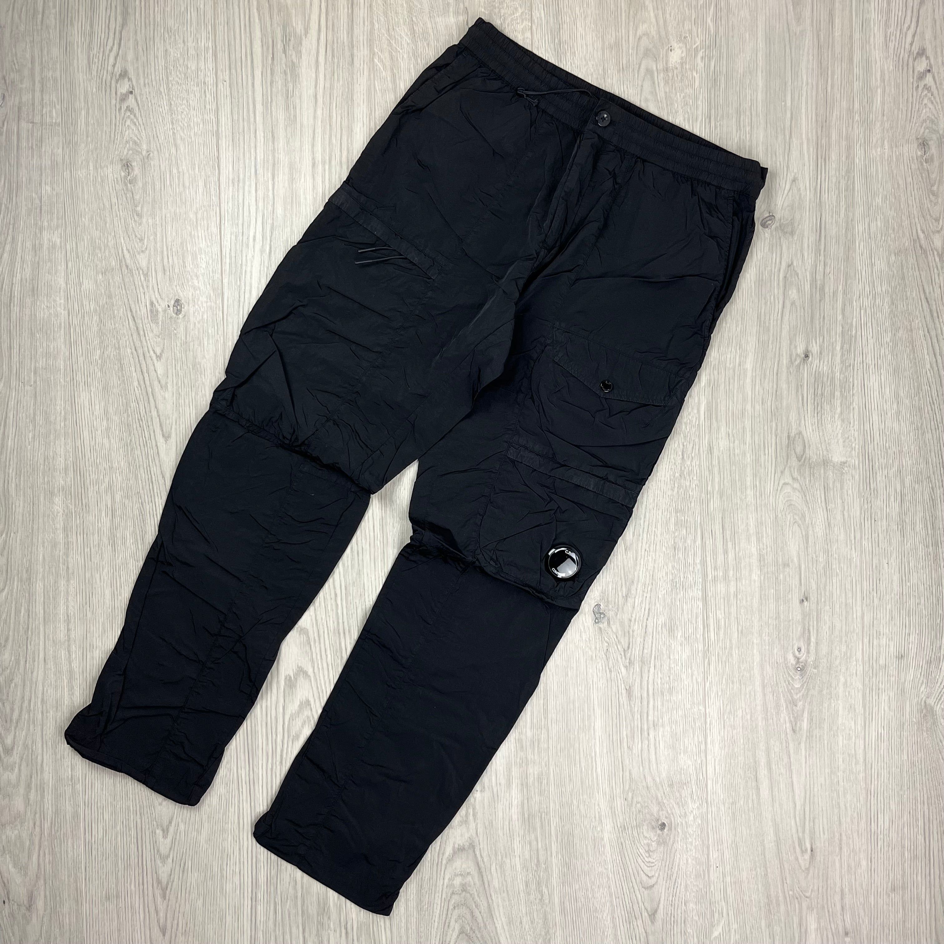 CP Company Chrome-R Cargo Trousers in Black. On sale at Open Attire.