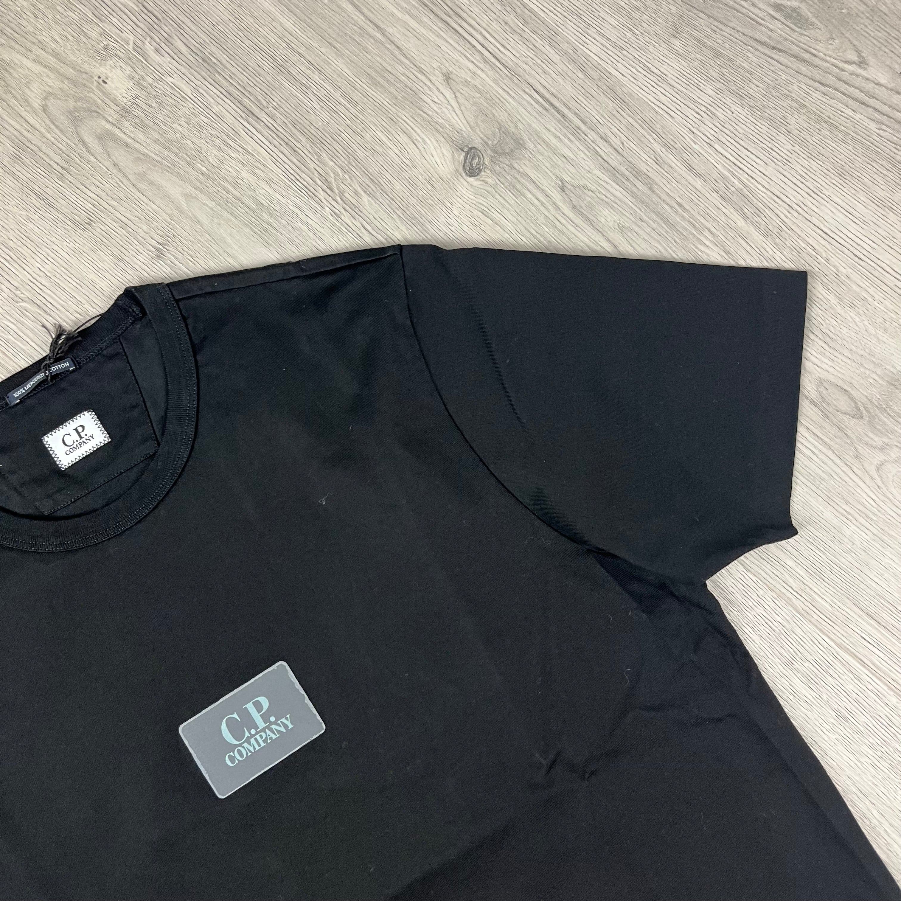 Men's CP Company Mercerized Patch T-Shirt in Black. On sale at Open Attire.
