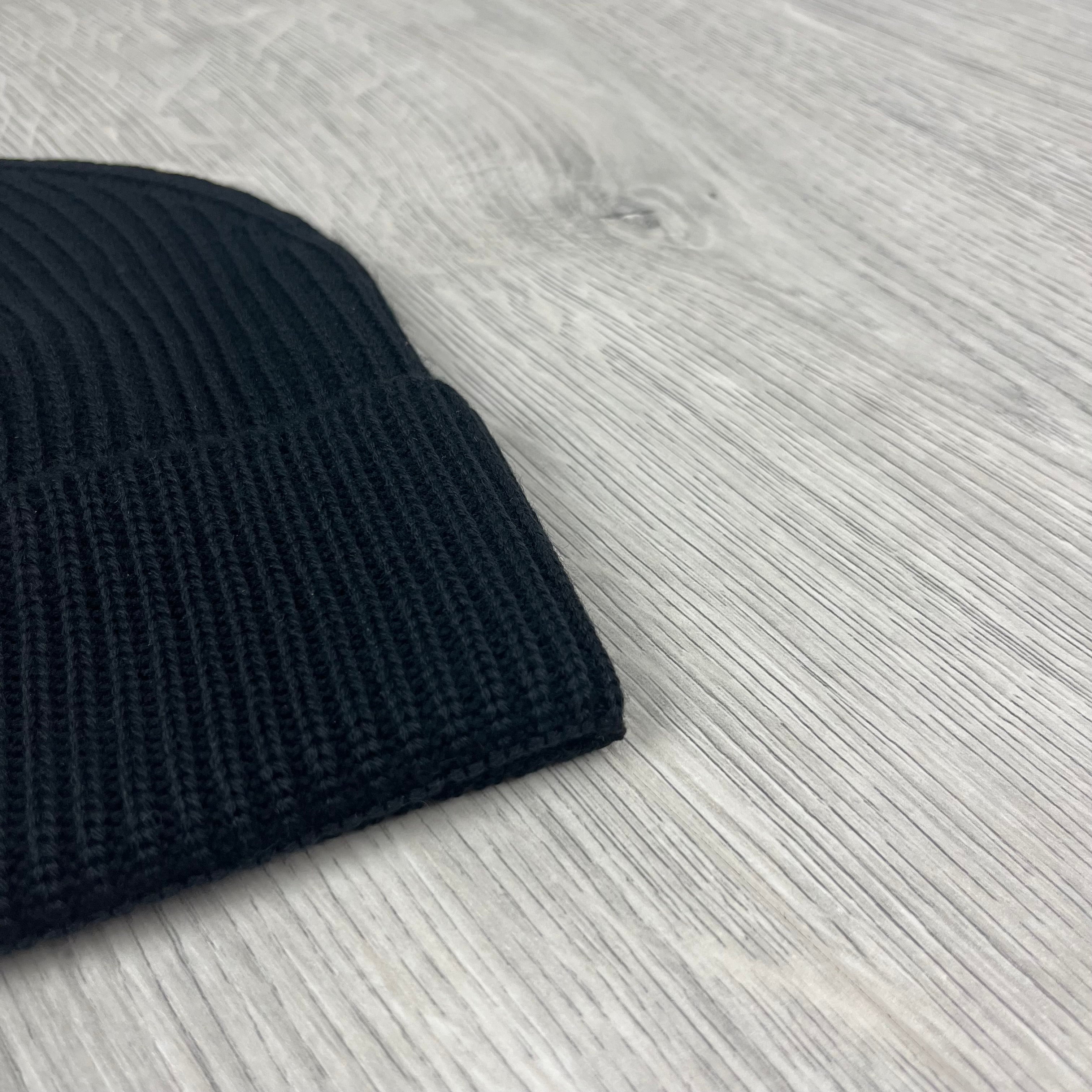 Men's CP Company Metropolis Beanie in Black. On sale at Open Attire.