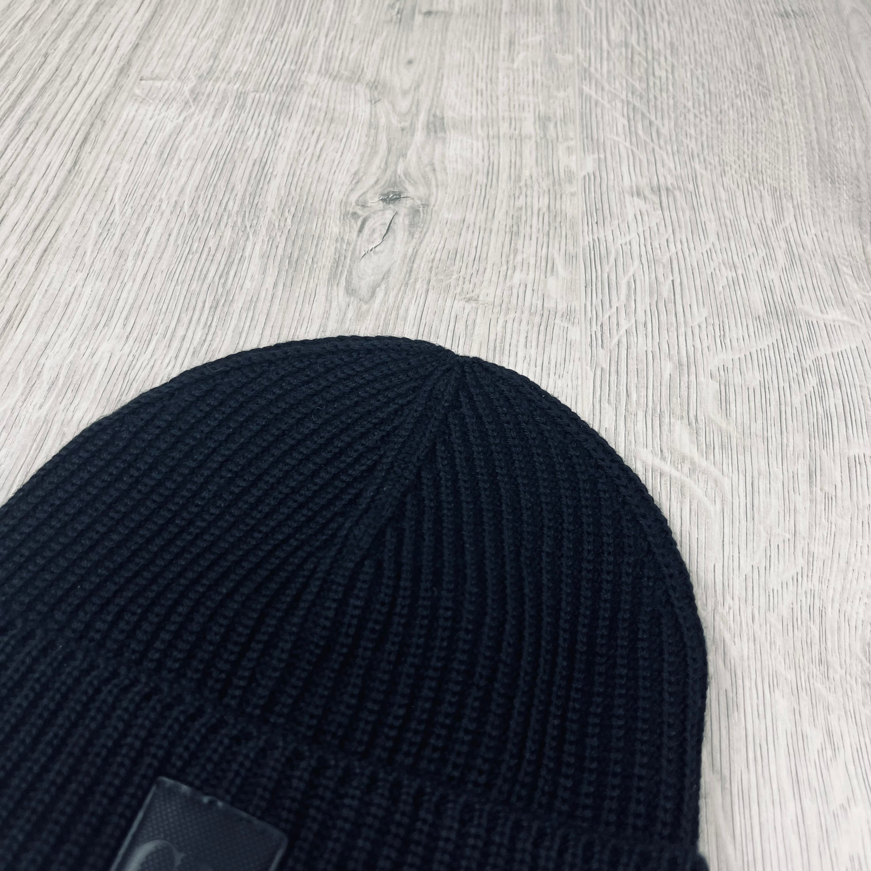 Men's CP Company Metropolis Beanie in Black. On sale at Open Attire.