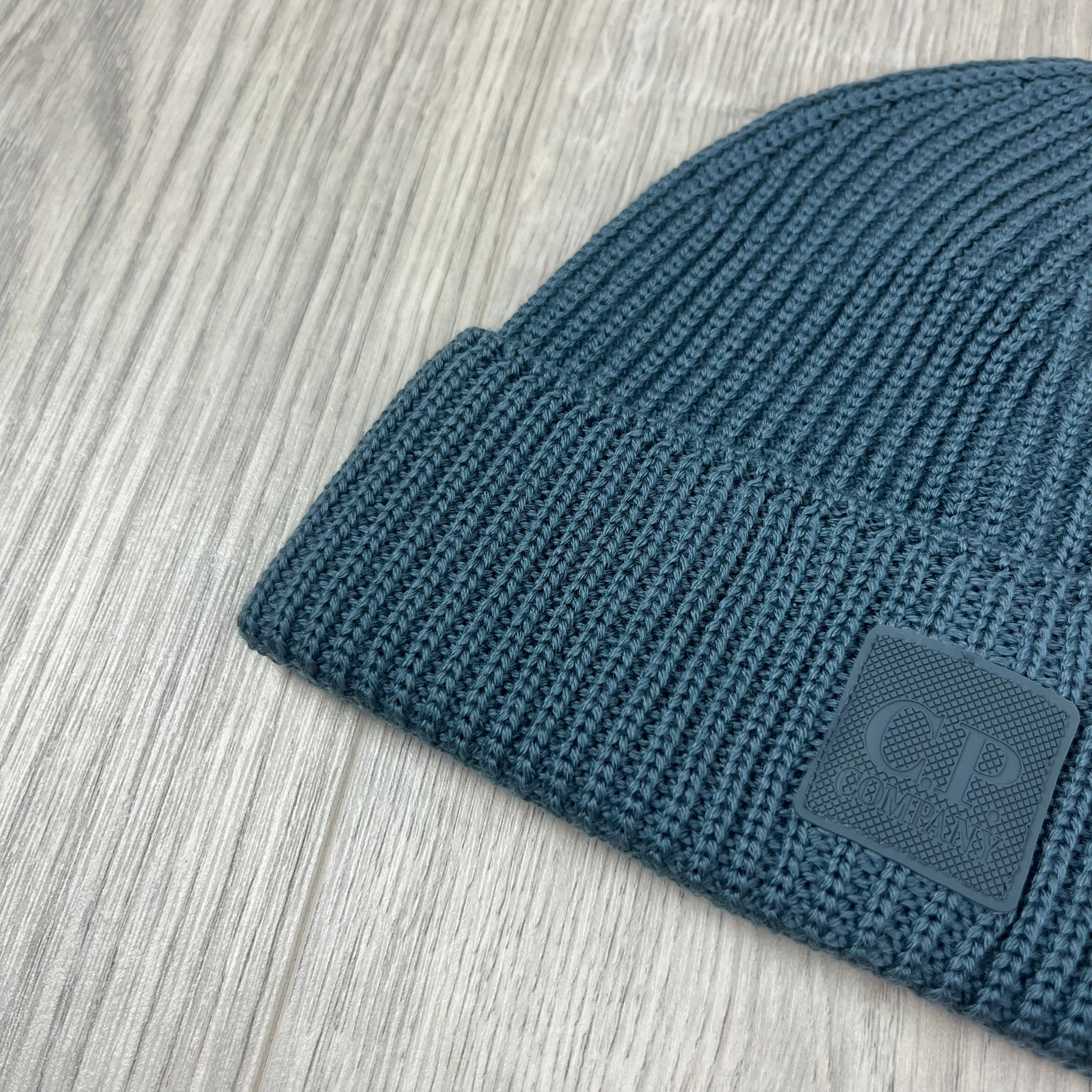 Men's CP Company Metropolis Series Beanie in Orion Blue. On sale at Open Attire.