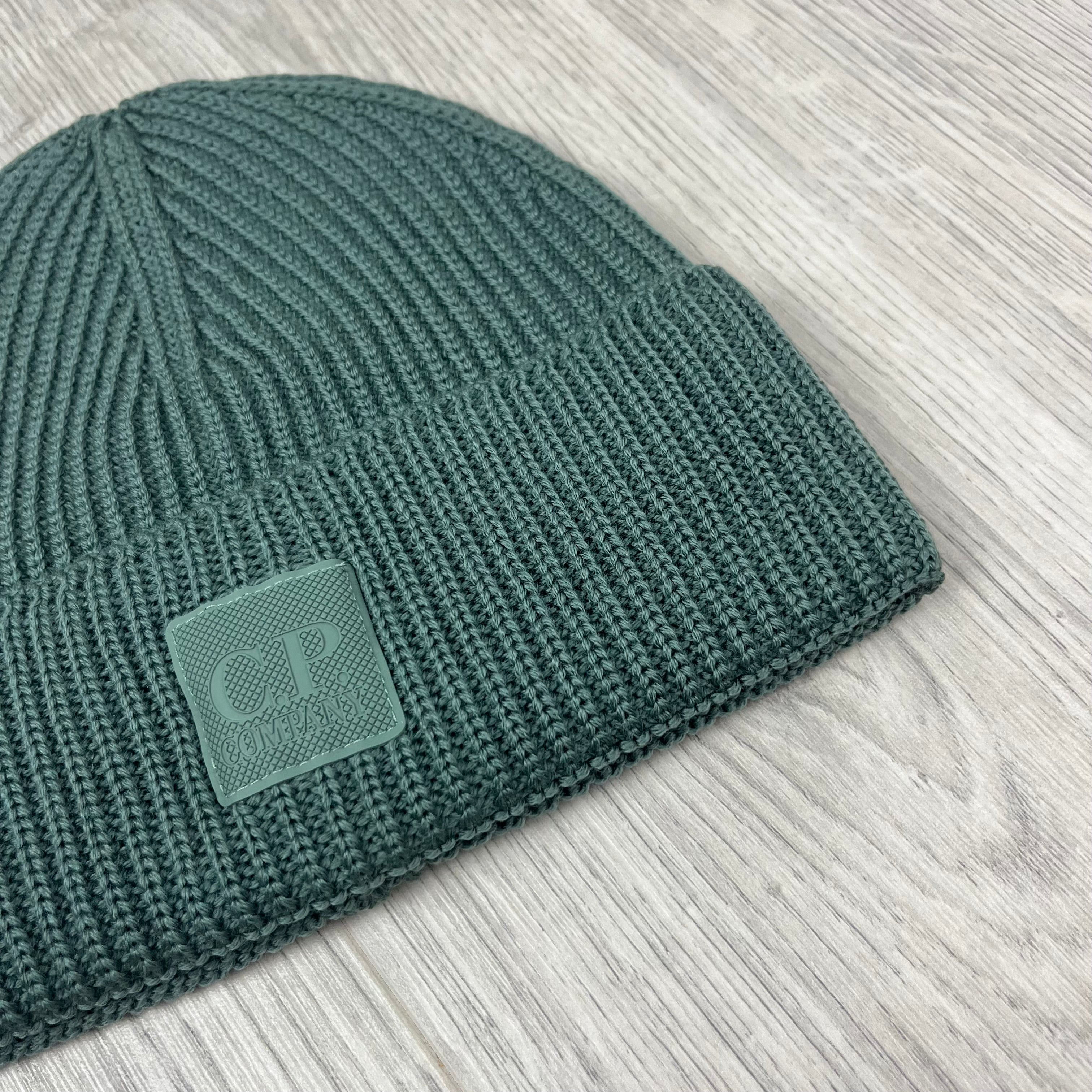 Men's CP Company Metropolis Series Beanie in Vibrant Green. On sale at Open Attire.