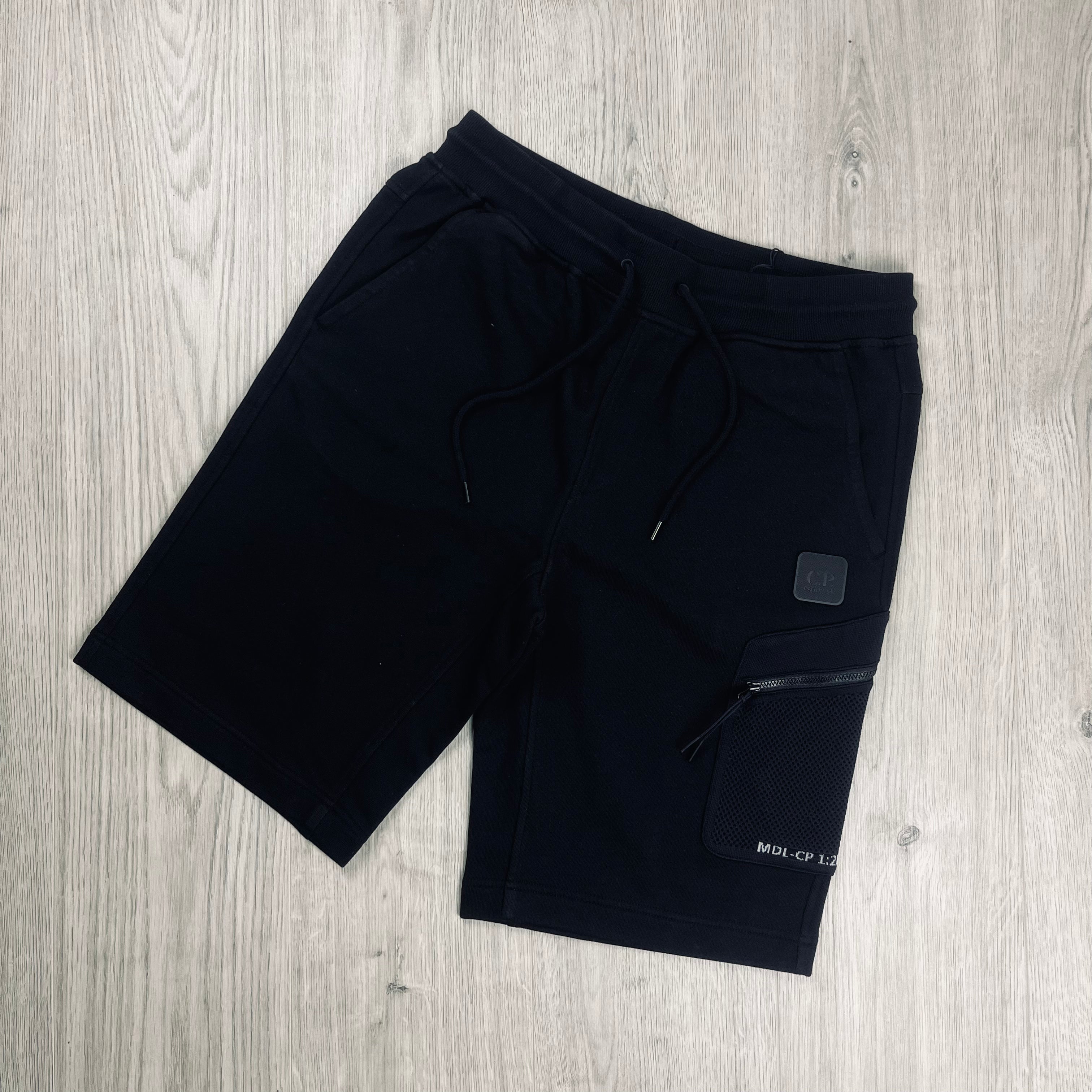 CP Company Metropolis Series Jersey Shorts in Black. On sale at Open Attire.