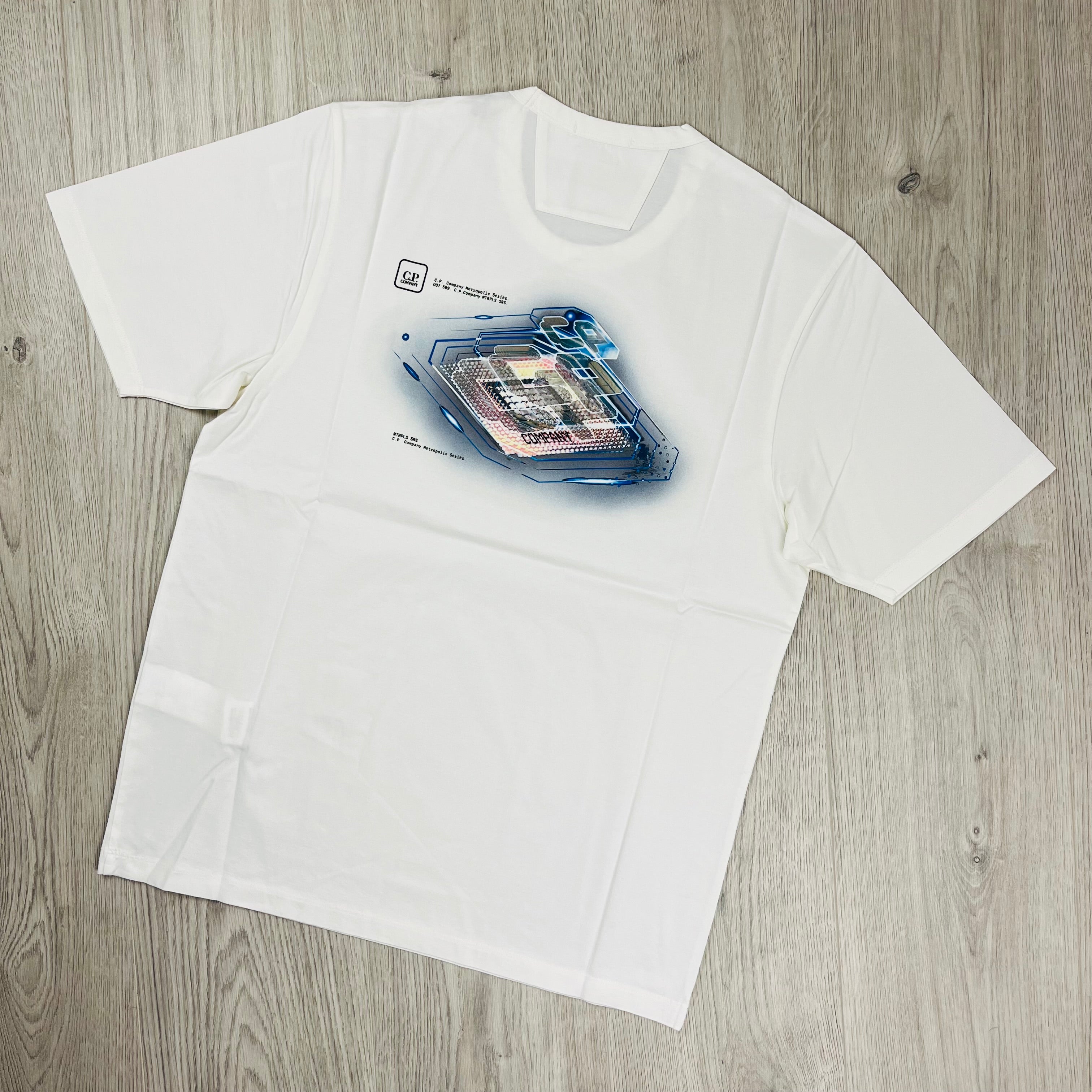 CP Company Metropolis T-Shirt in Gauze White. On sale at Open Attire.