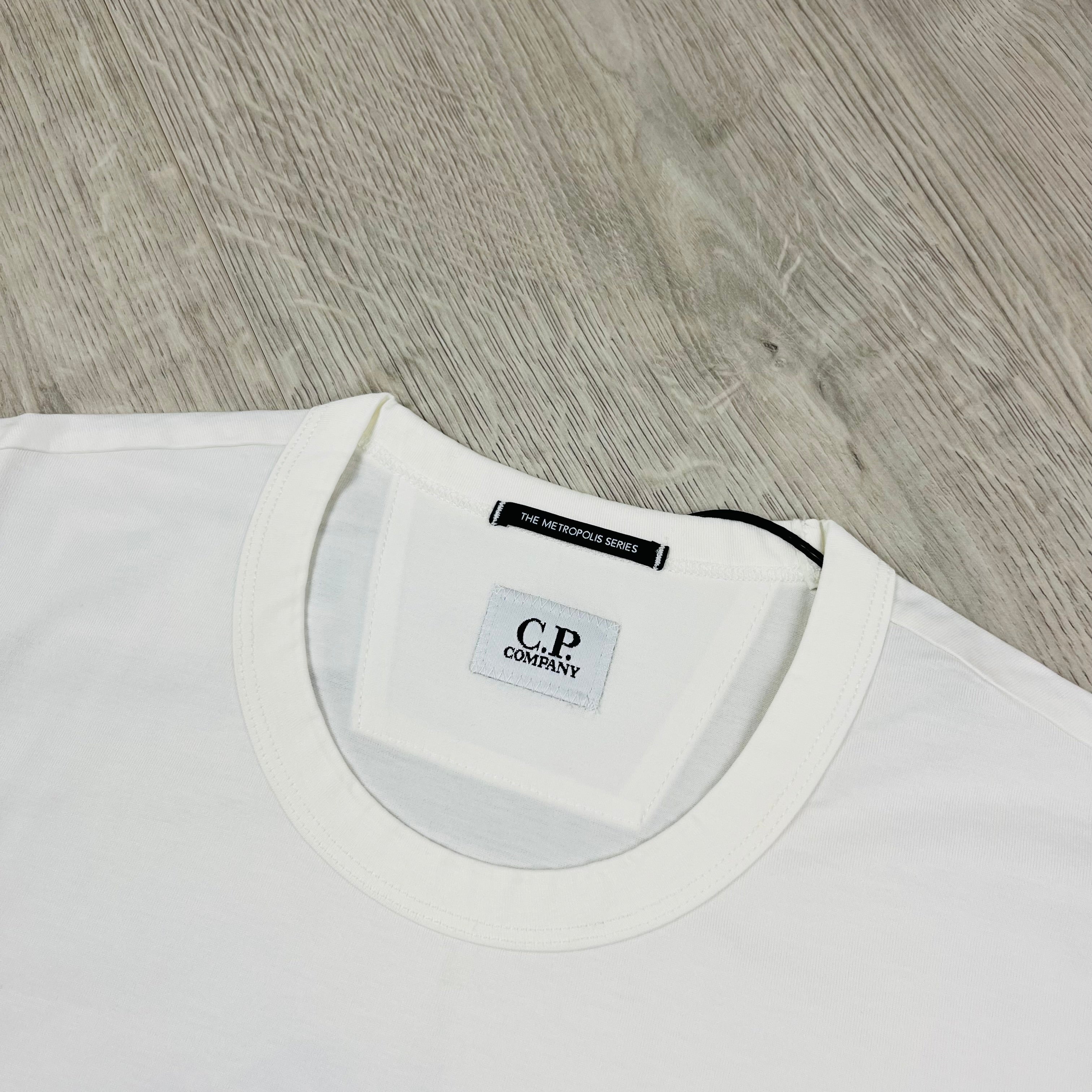 CP Company Metropolis T-Shirt in Gauze White. On sale at Open Attire.