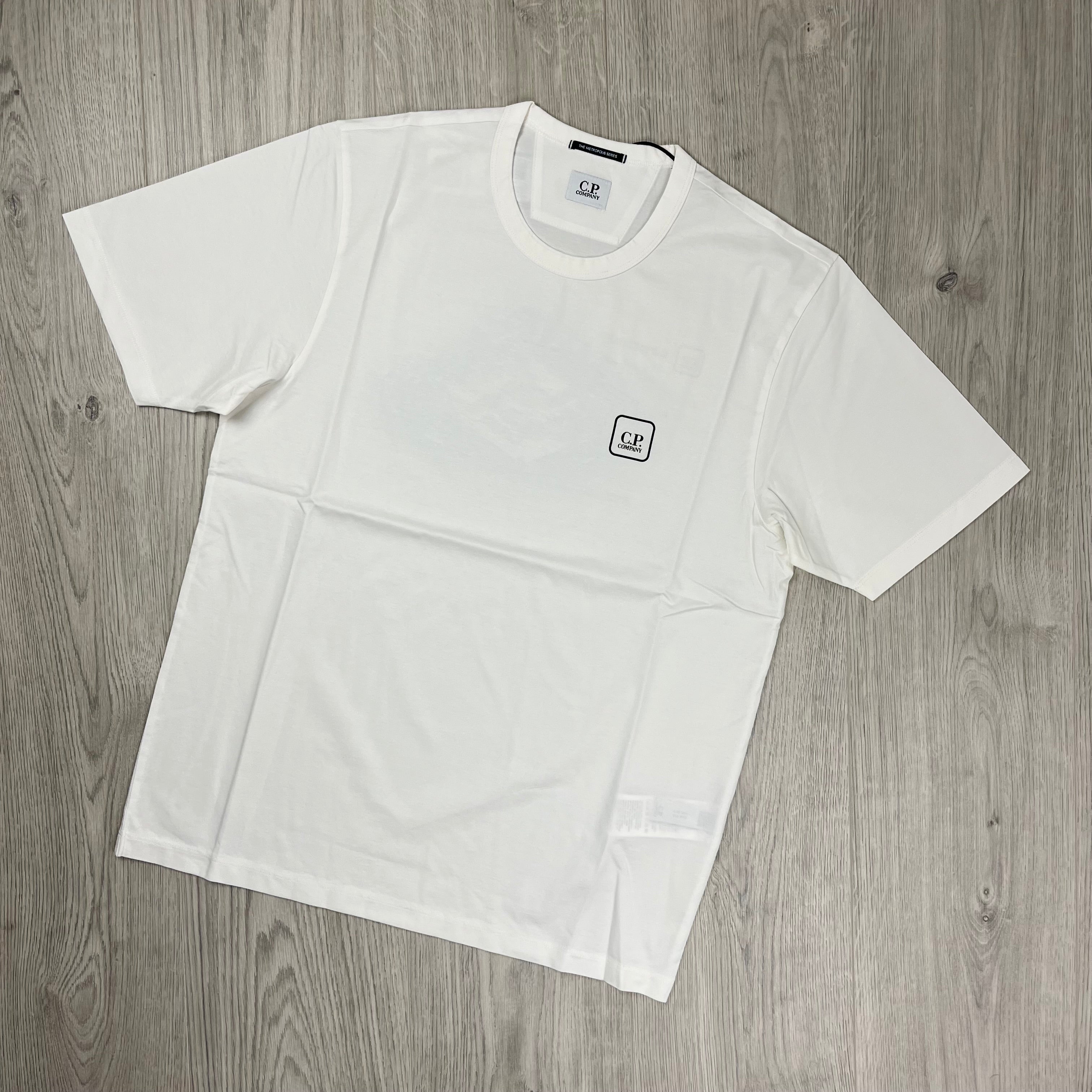 CP Company Metropolis T-Shirt in Gauze White. On sale at Open Attire.