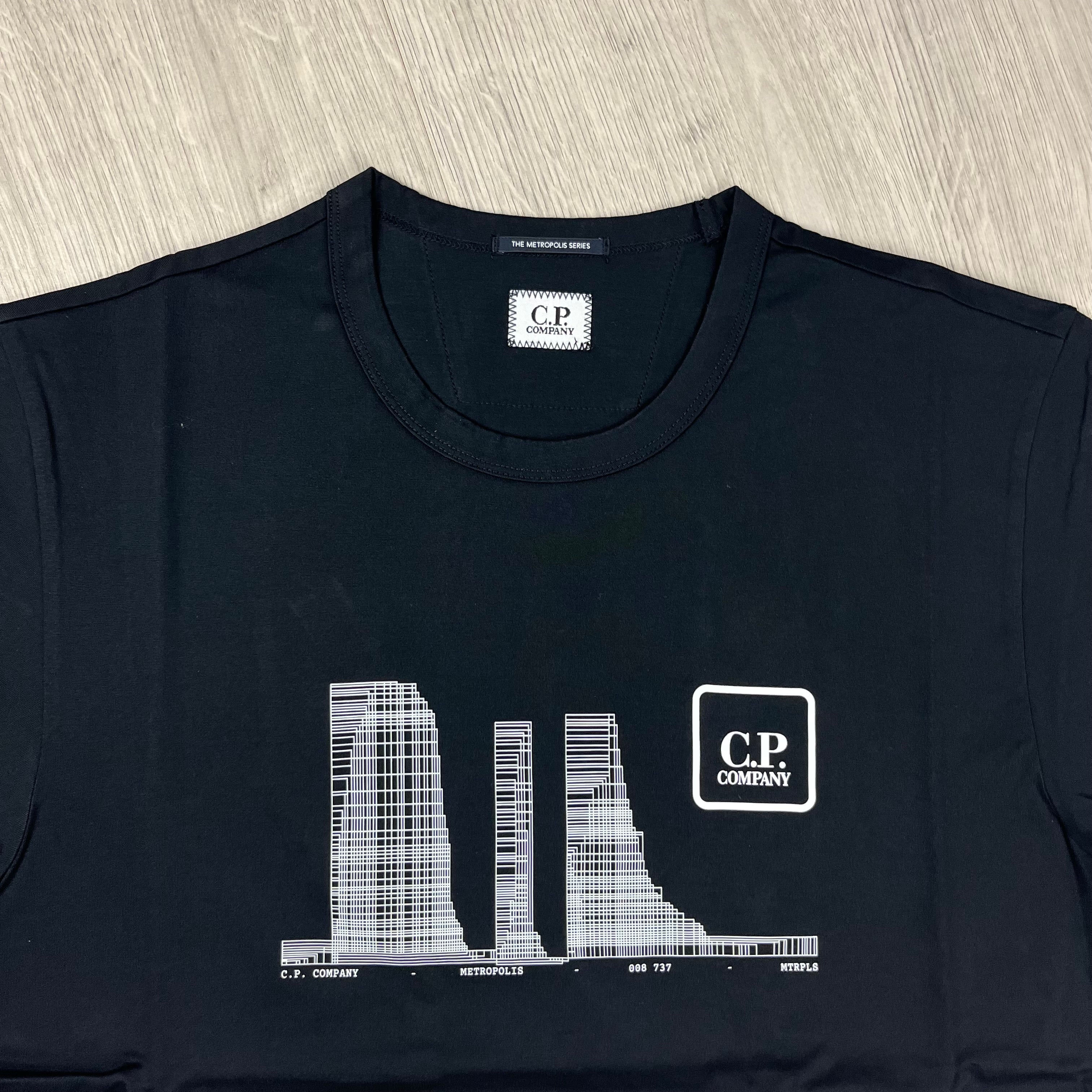 CP Company Metropolis Series T-Shirt in Black. On sale at Open Attire.