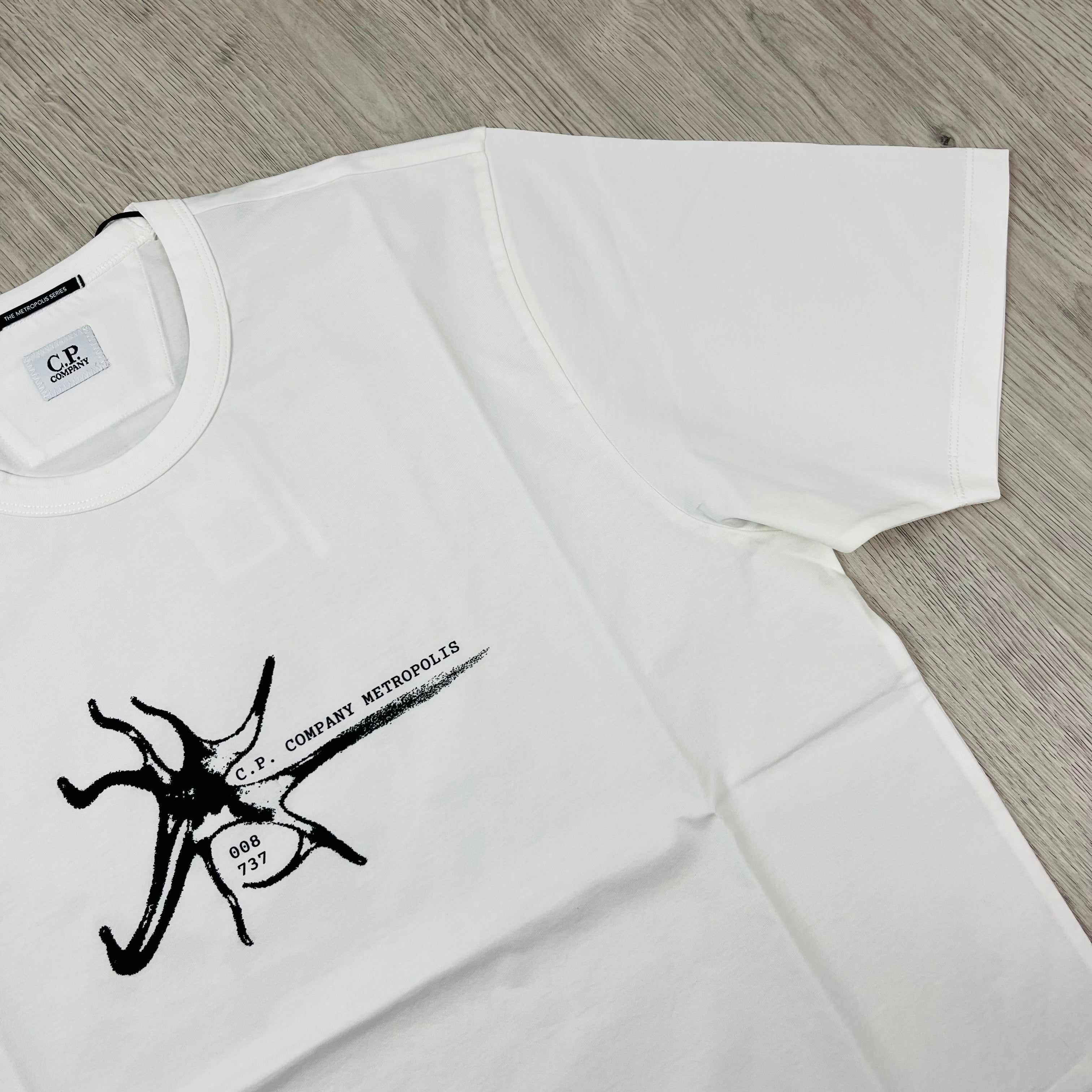 CP Company Metropolis Series T-Shirt in Gauze White. On sale at Open Attire.