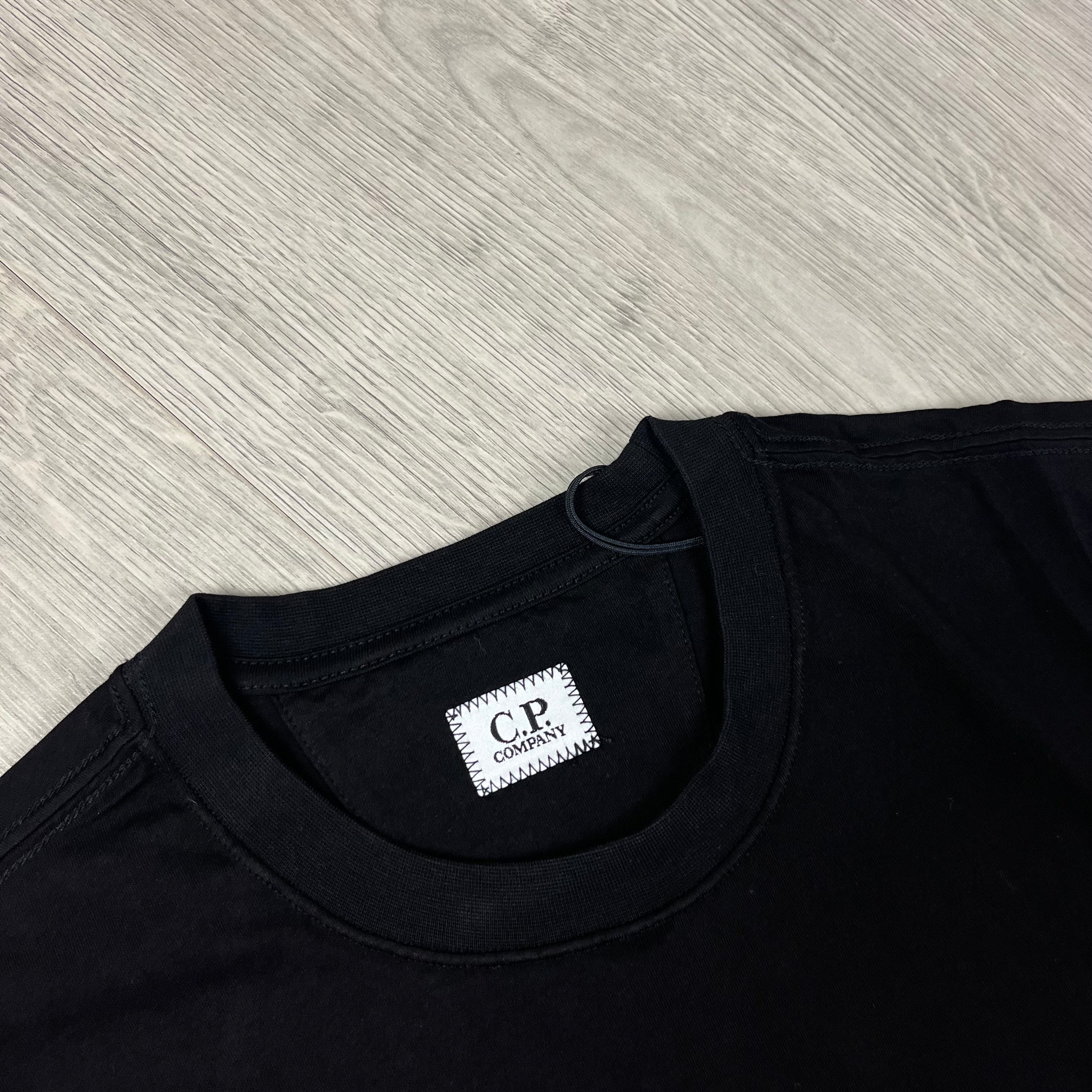 CP Company 30/1 Vertical Sailor T-Shirt in Black. On sale at Open Attire.