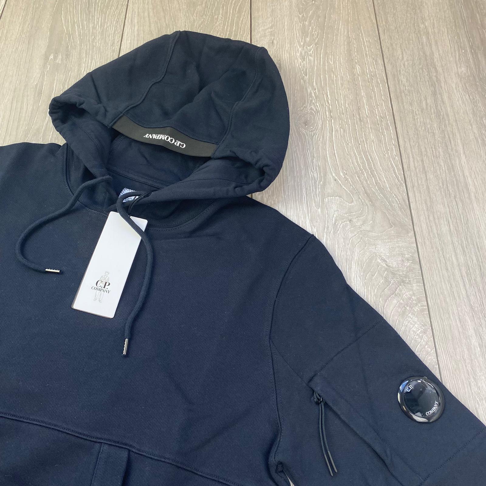 CP Company Raised Fleece Hoodie - Navy