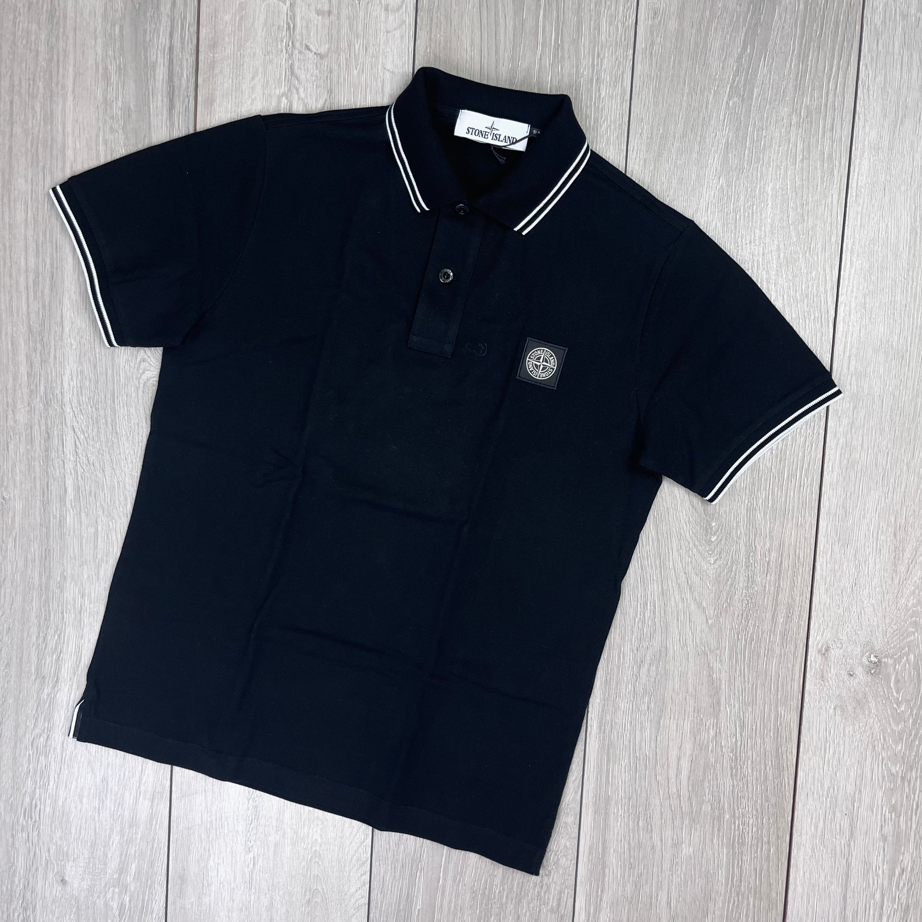 Stone Island Patch Polo Shirt - Black