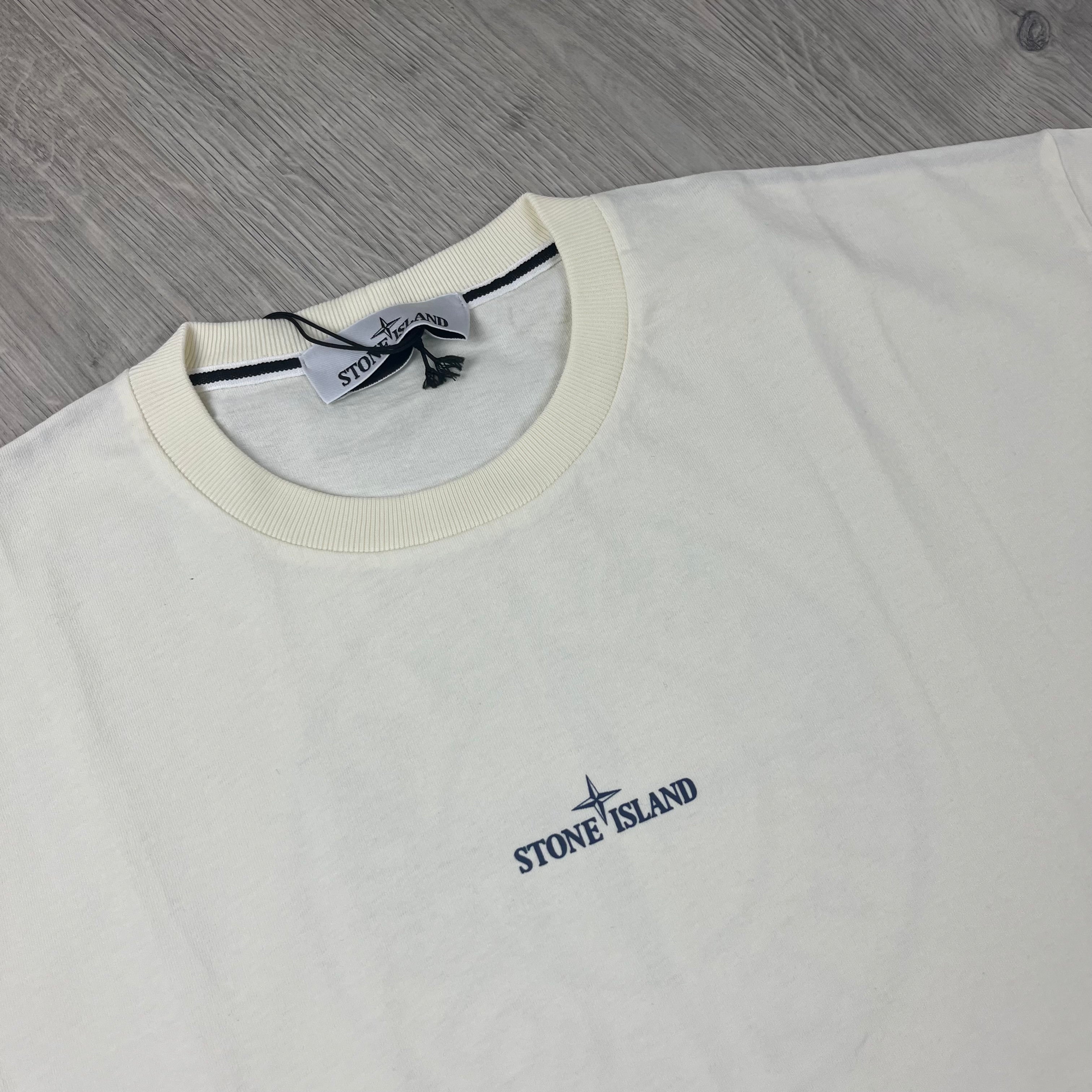 Stone Island Compass T-Shirt in Ivory. On sale at Open Attire.