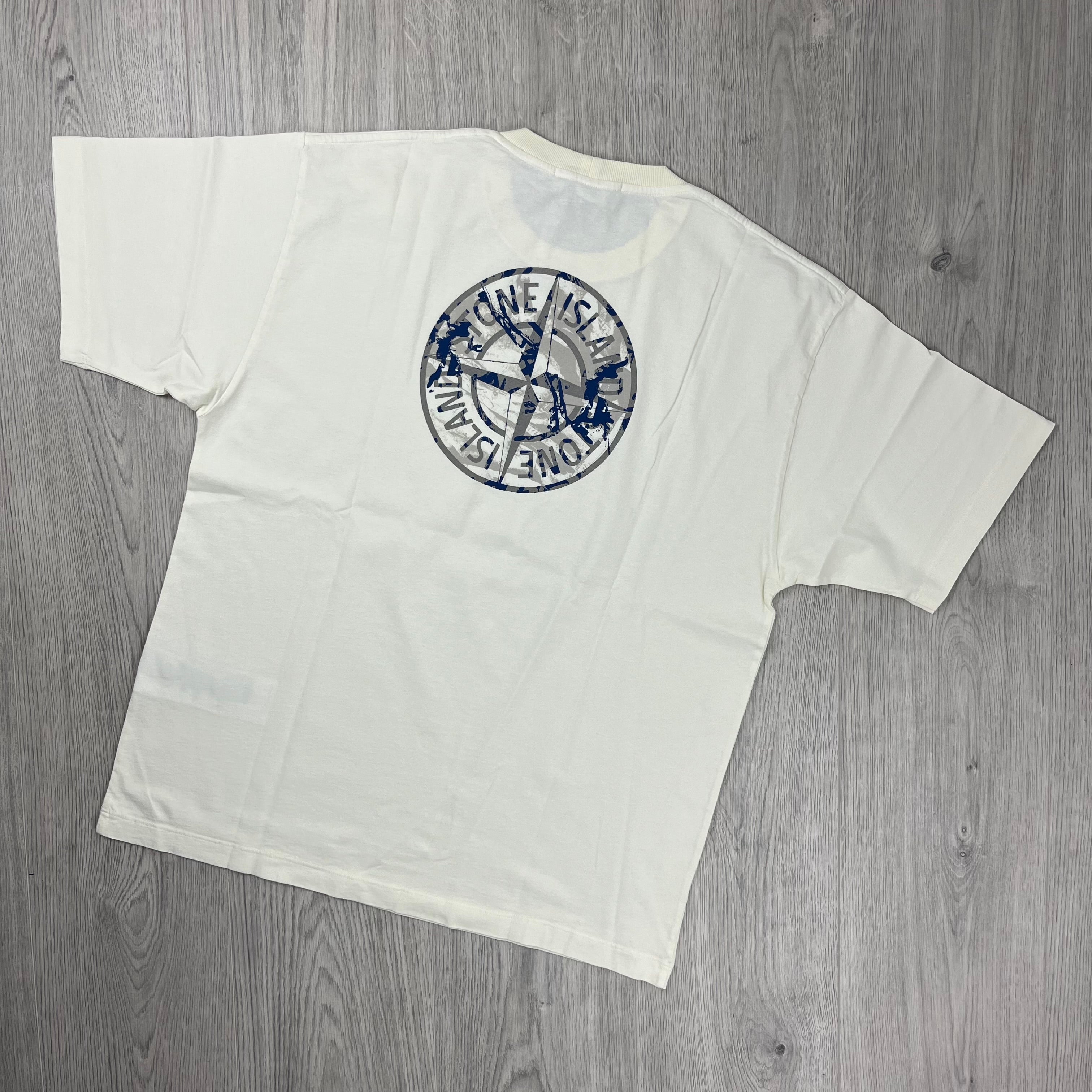 Stone Island Compass T-Shirt in Ivory. On sale at Open Attire.