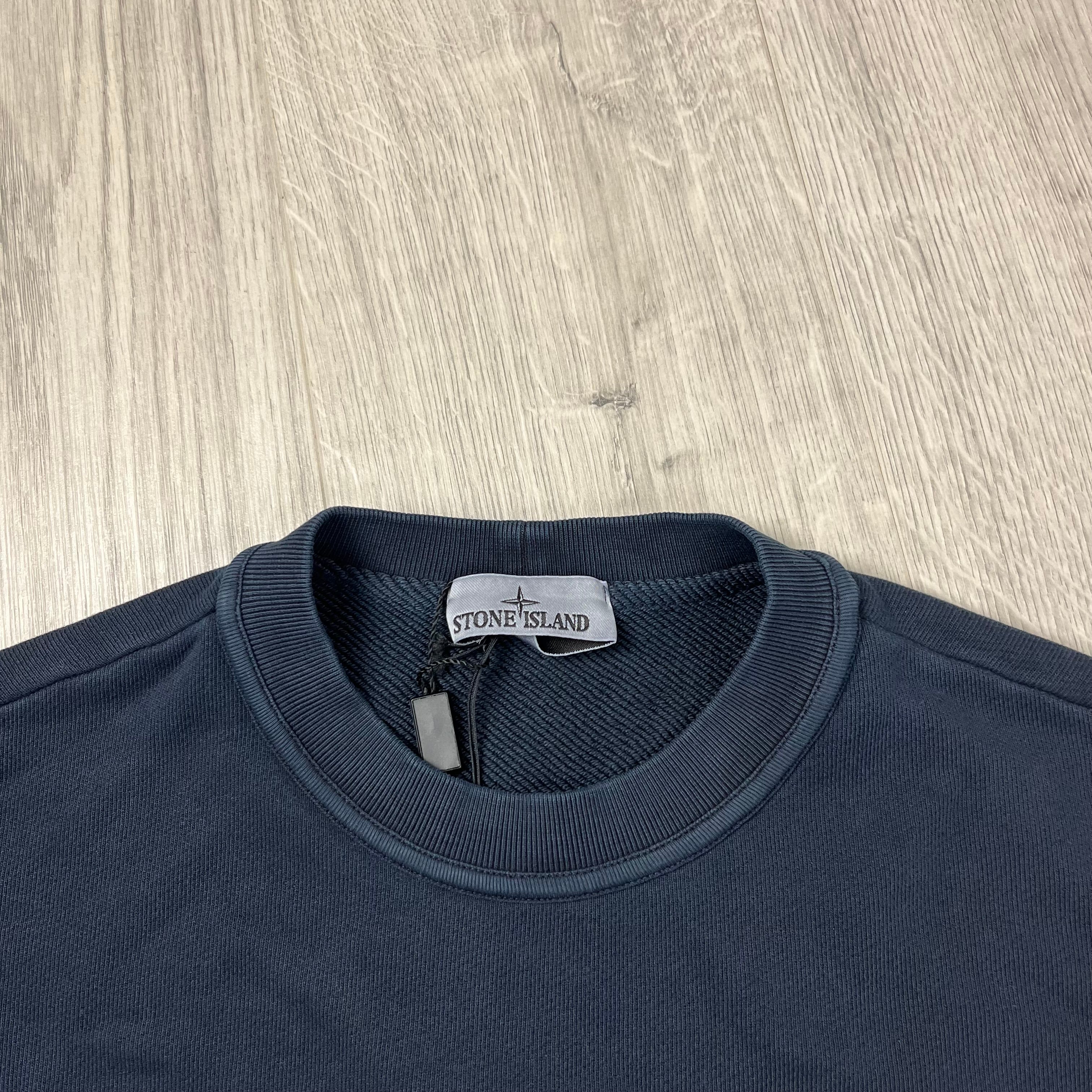 Stone Island 'OLD' Dye Sweatshirt in Navy Blue. On sale at Open Attire.