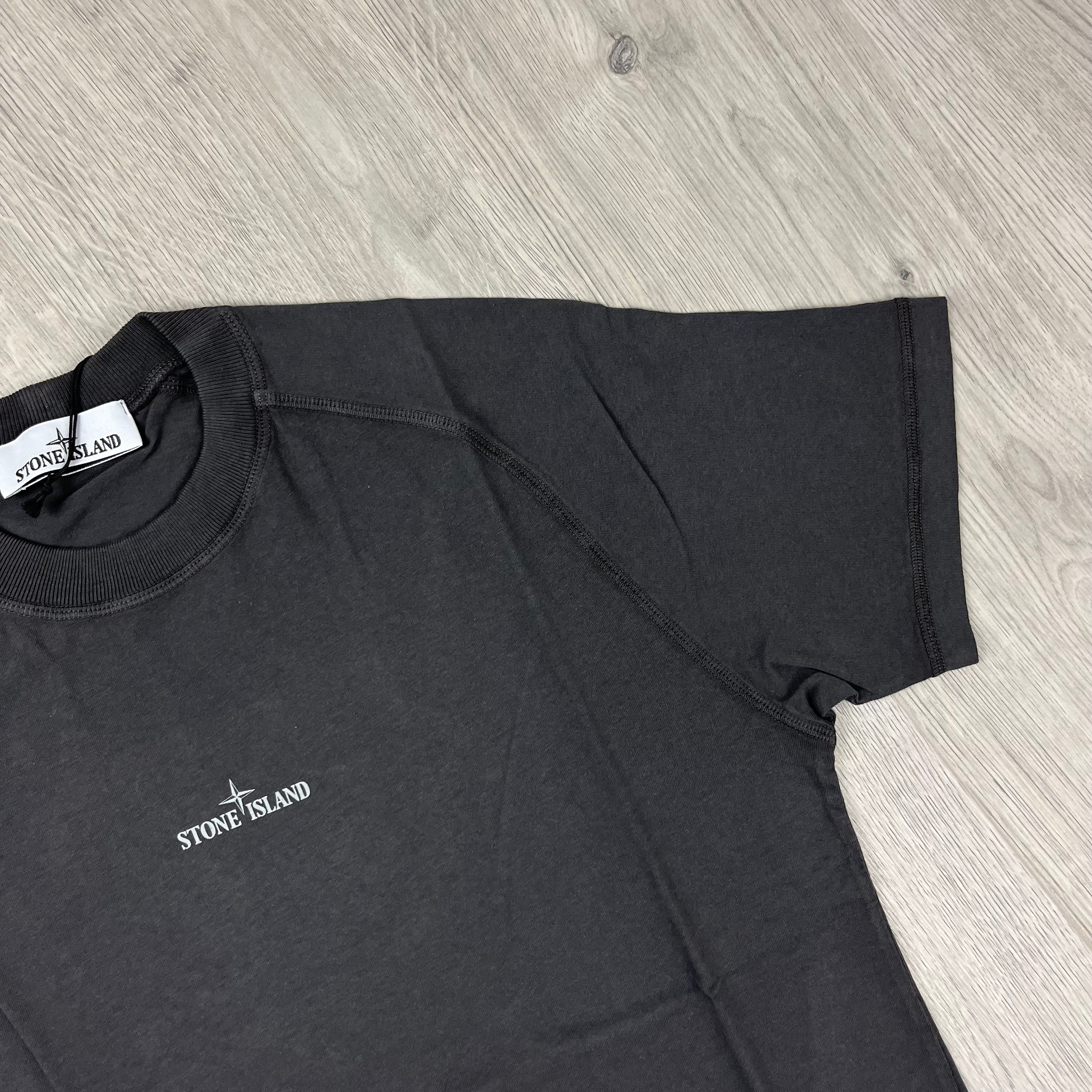 Stone Island 'Institutional One' T-Shirt in Charcoal. On sale at Open Attire.