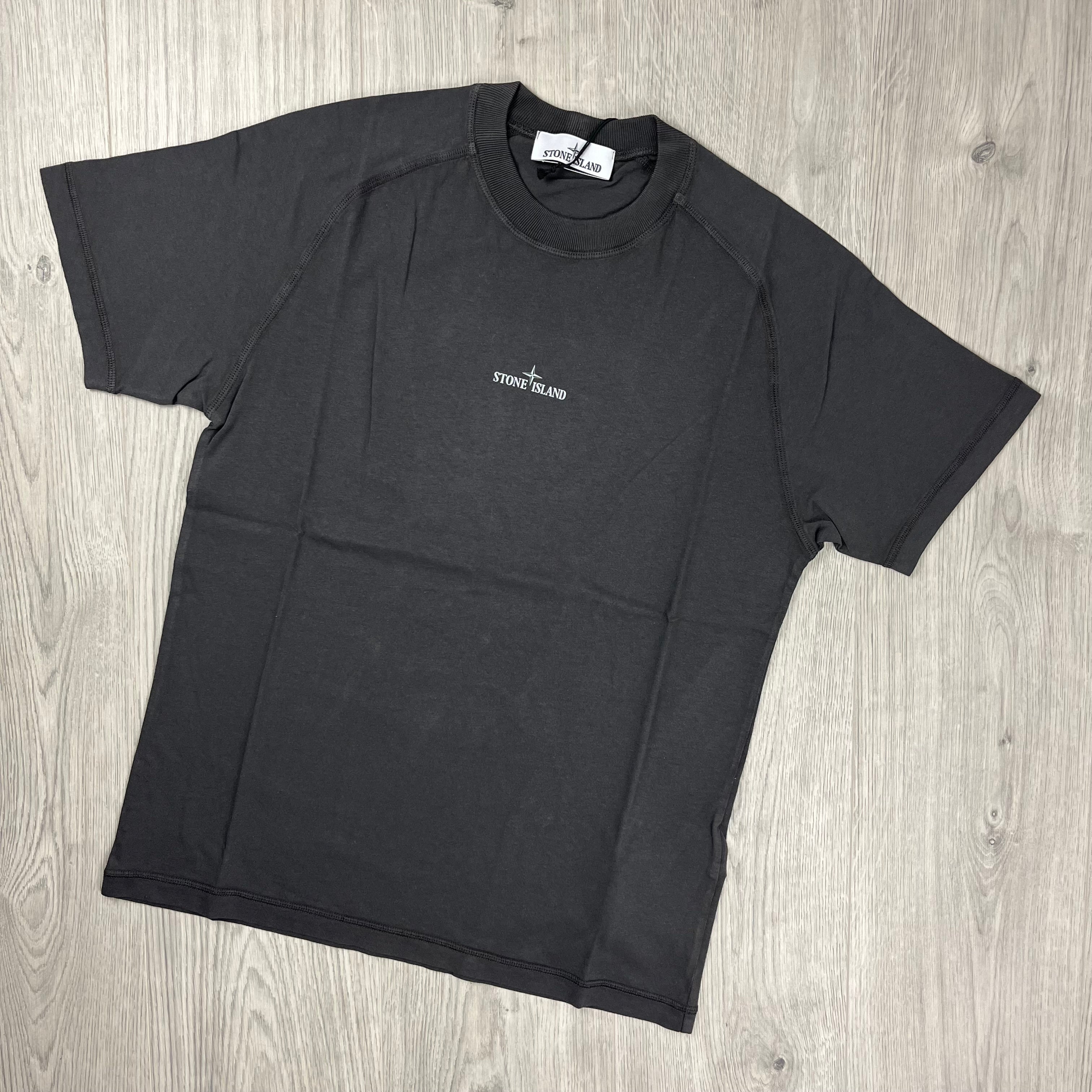 Stone Island 'Institutional One' T-Shirt in Charcoal. On sale at Open Attire.