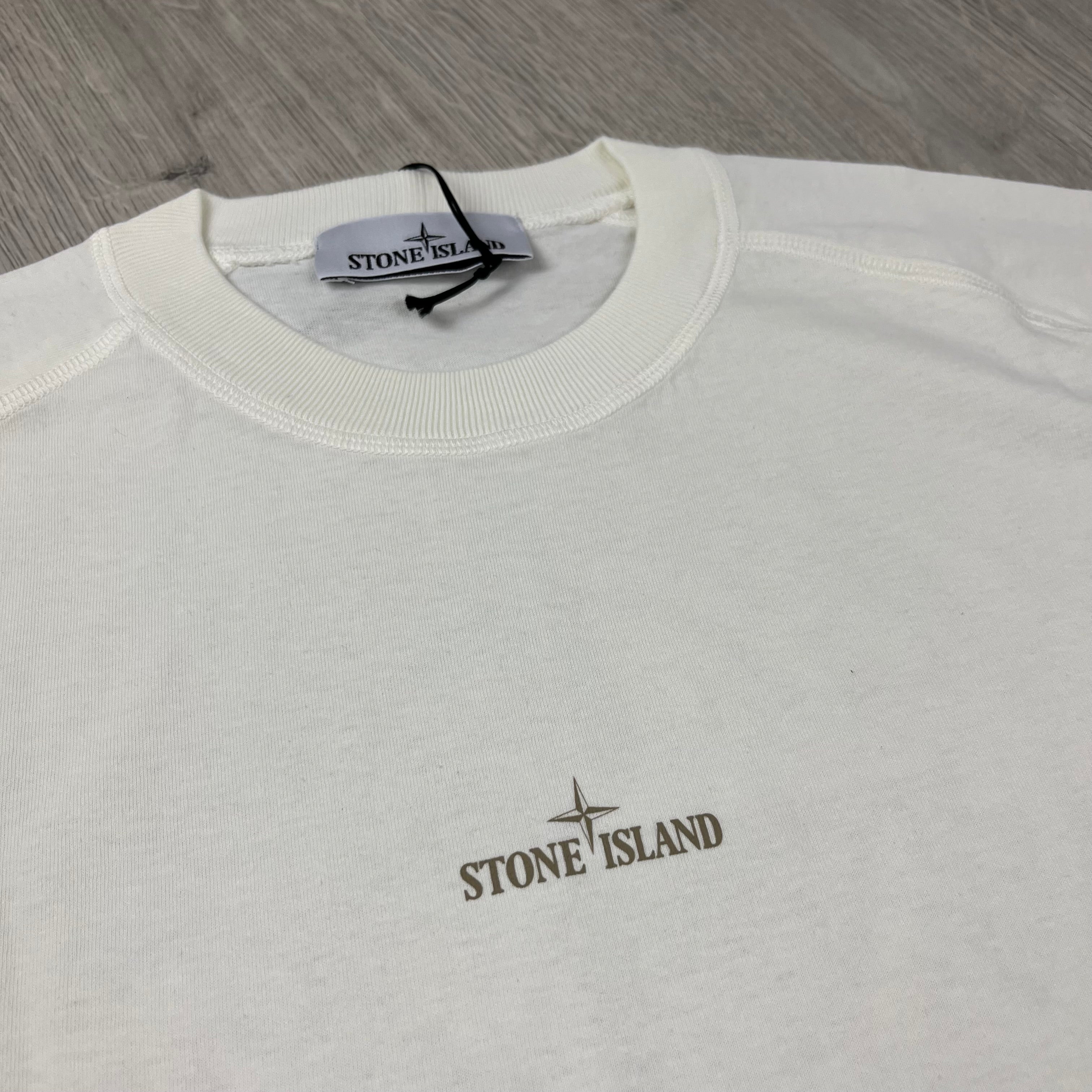 Stone Island 'Institutional One' T-Shirt in Ivory. On sale at Open Attire.
