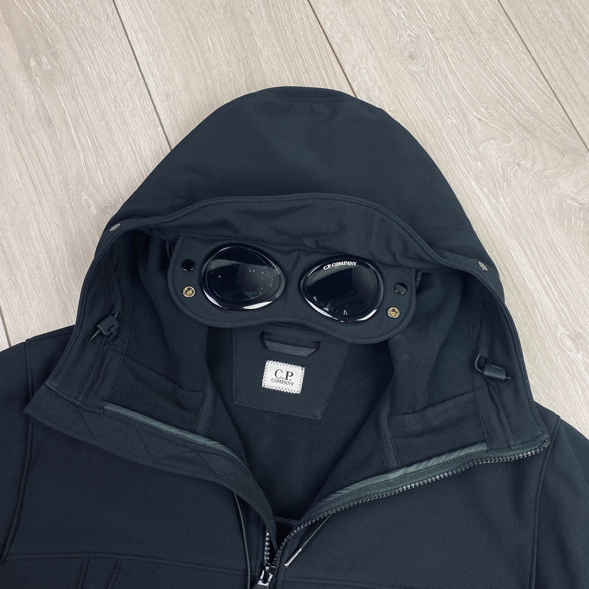 CP Company Shell-R Goggle Jacket in Black. On sale at Open Attire.