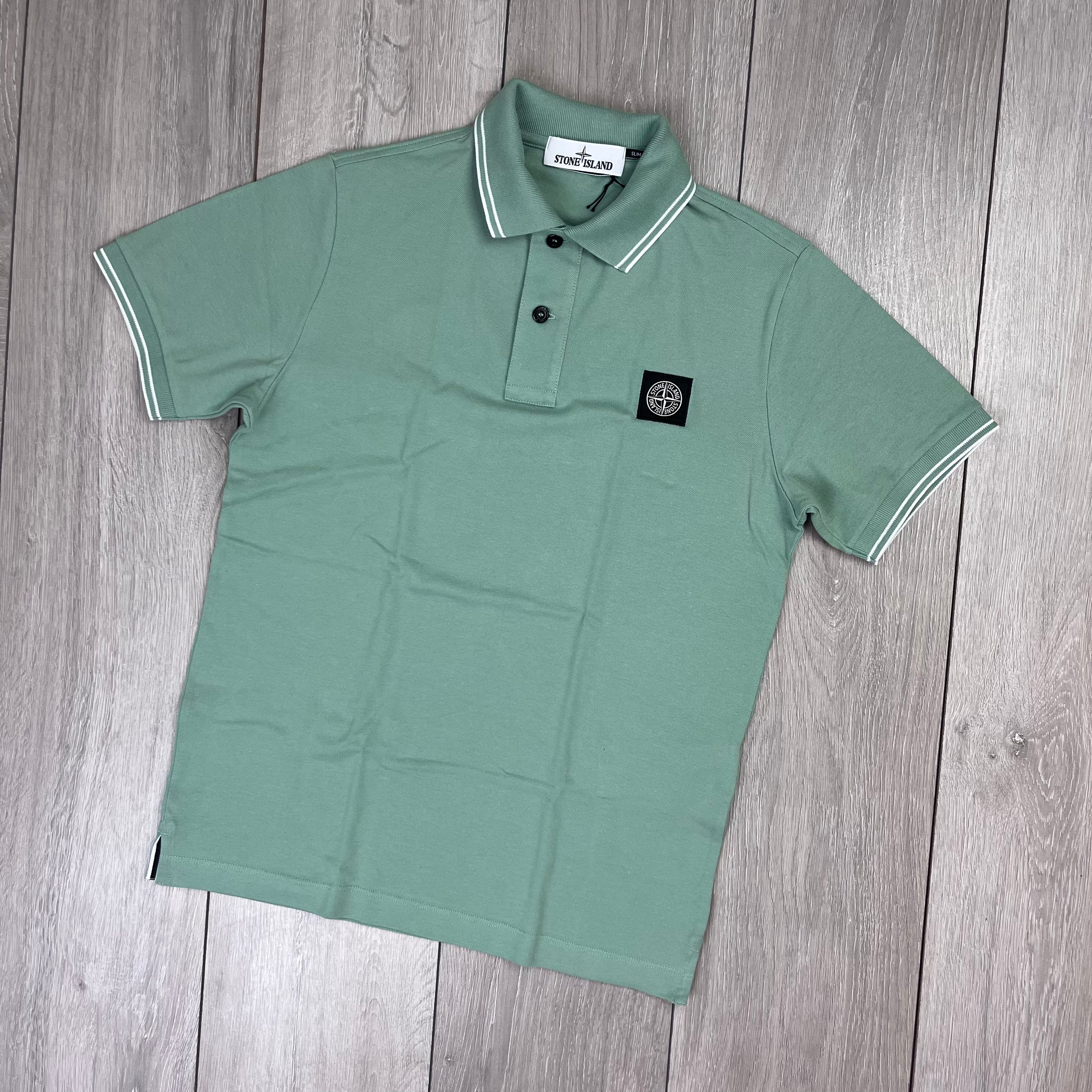 Stone Island Patch Polo Shirt - Sage Green