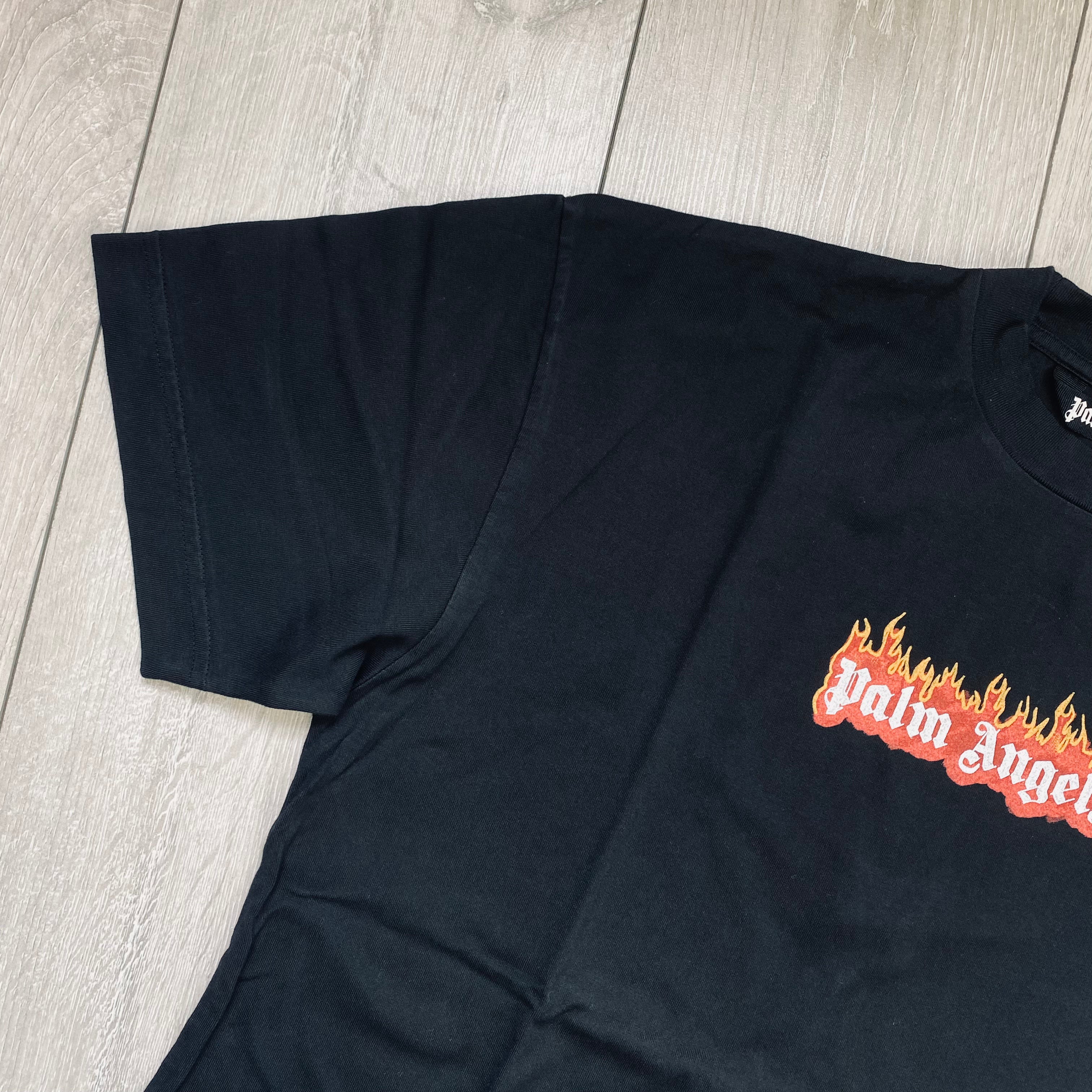 Palm Angels Flaming T-Shirt - Black