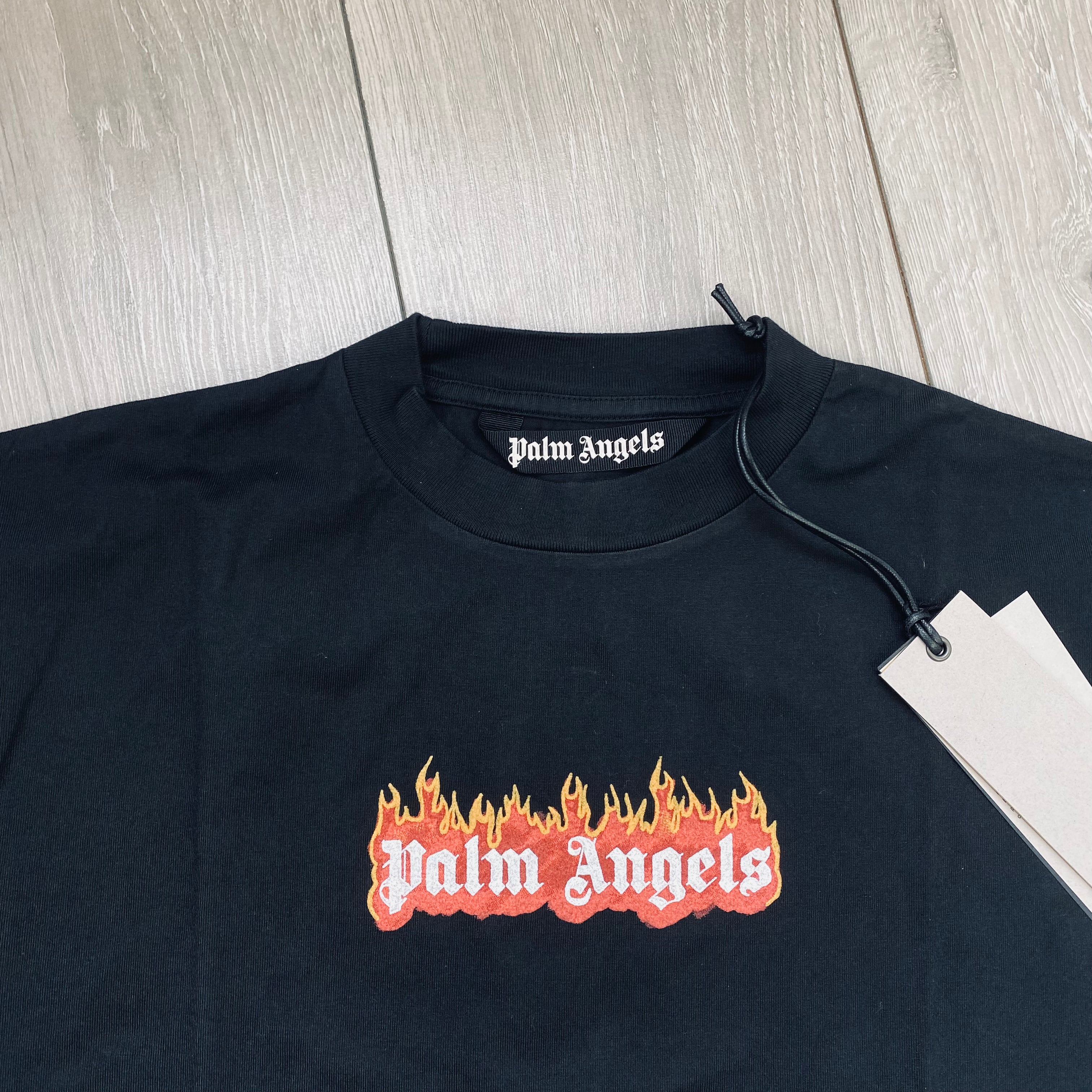 Palm Angels Flaming T-Shirt - Black